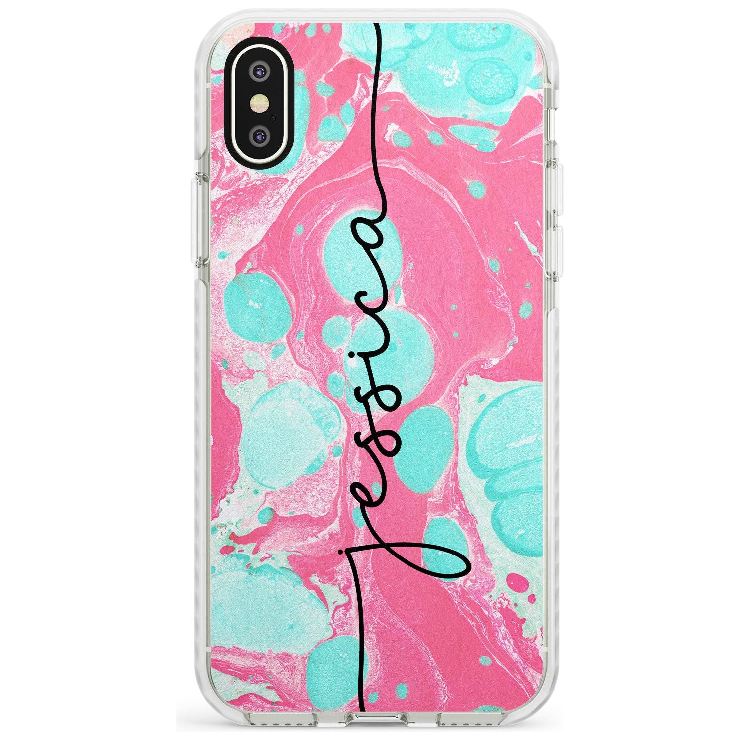 Turquoise & Pink - Marbled iPhone Case Impact Case Custom Phone Case - Case Warehouse