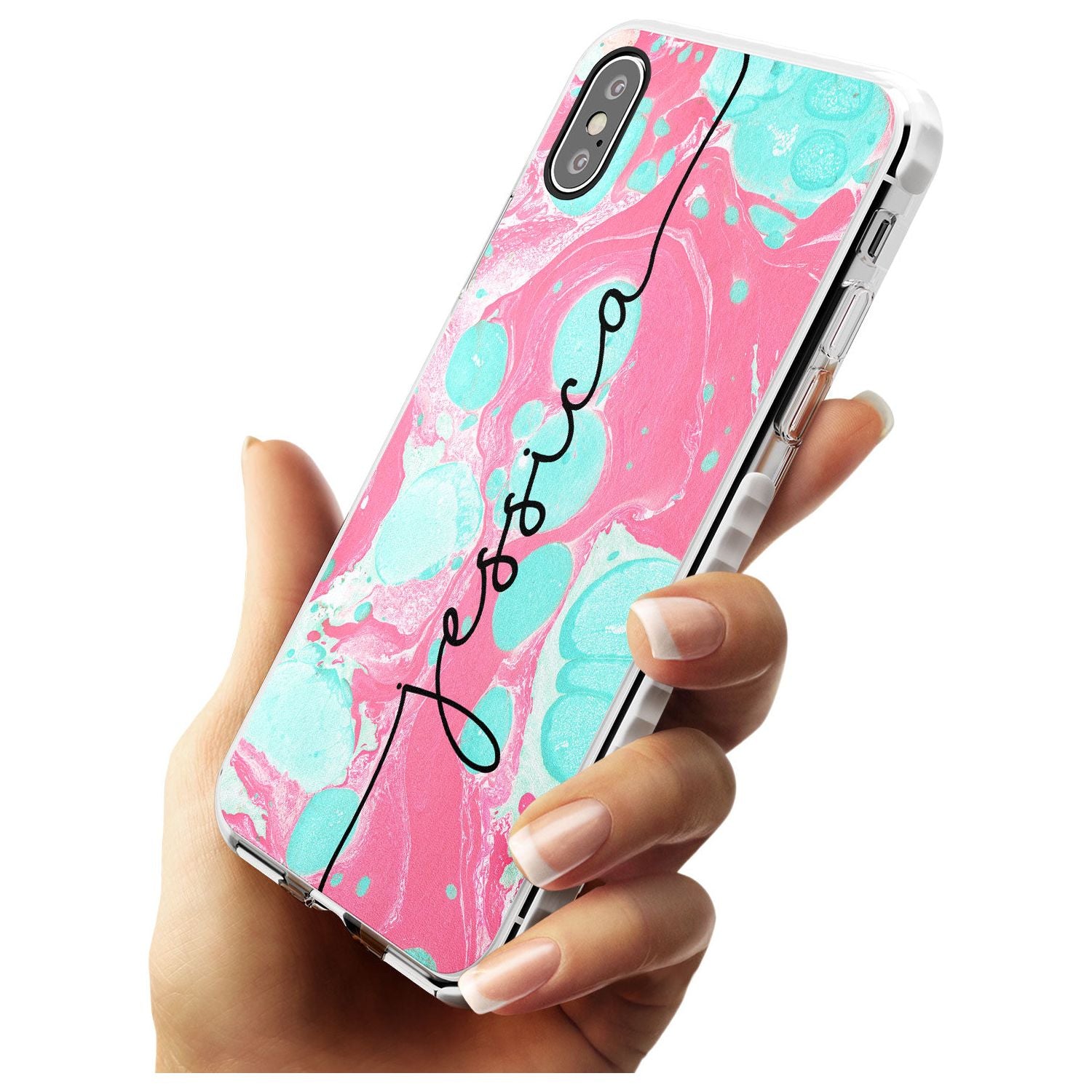 Turquoise & Pink - Marbled iPhone Case Custom Phone Case - Case Warehouse