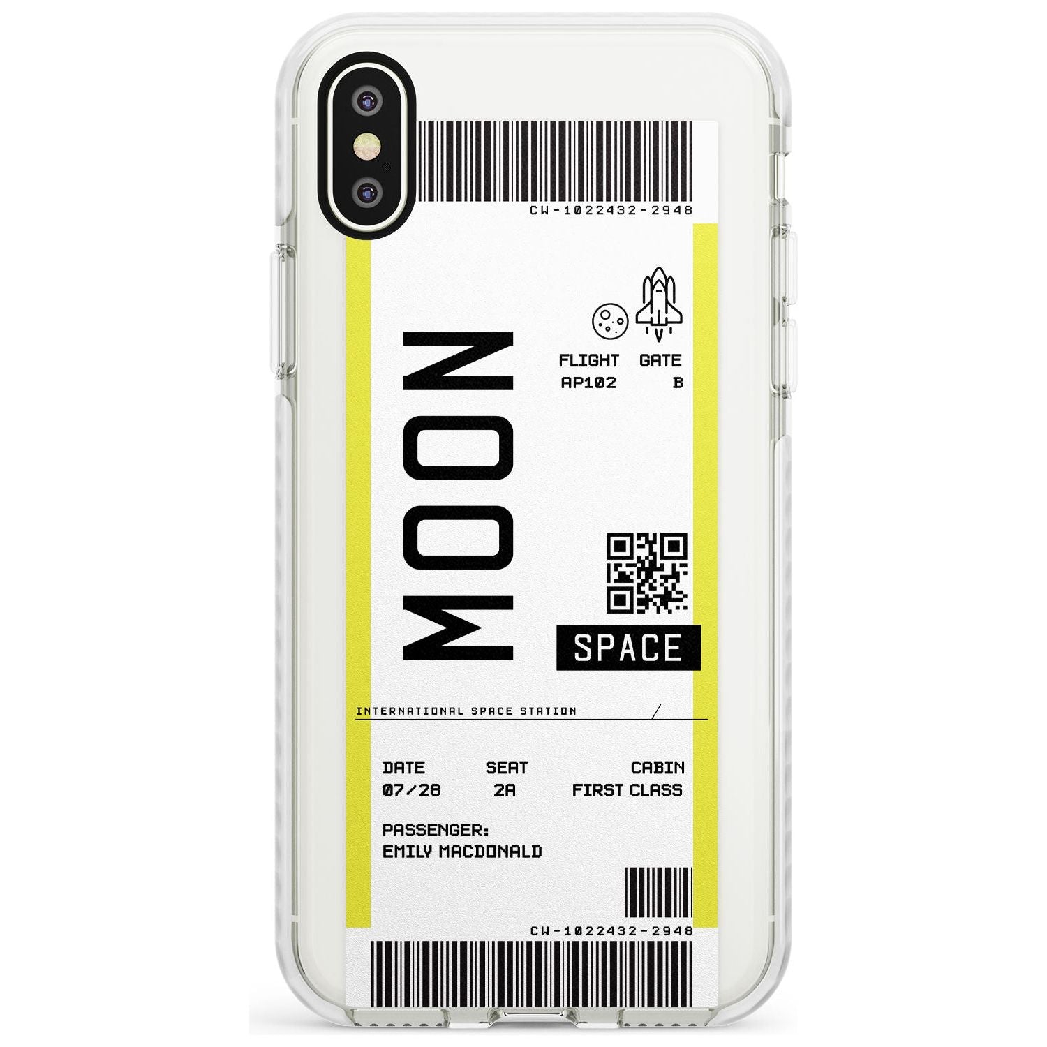Moon Custom Space Travel Ticket iPhone Case Impact Case Custom Phone Case - Case Warehouse