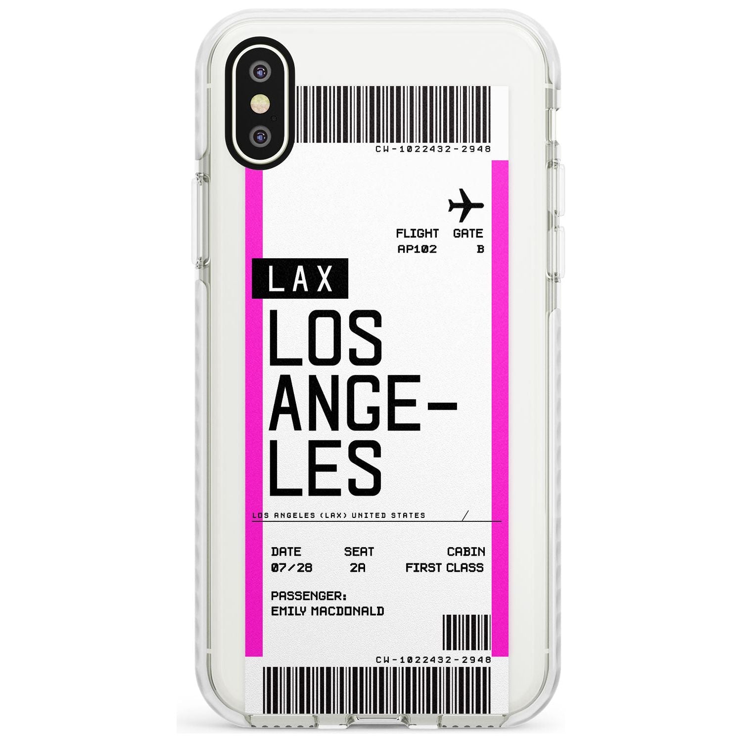 Los Angeles Boarding Pass iPhone Case Impact Case Custom Phone Case - Case Warehouse