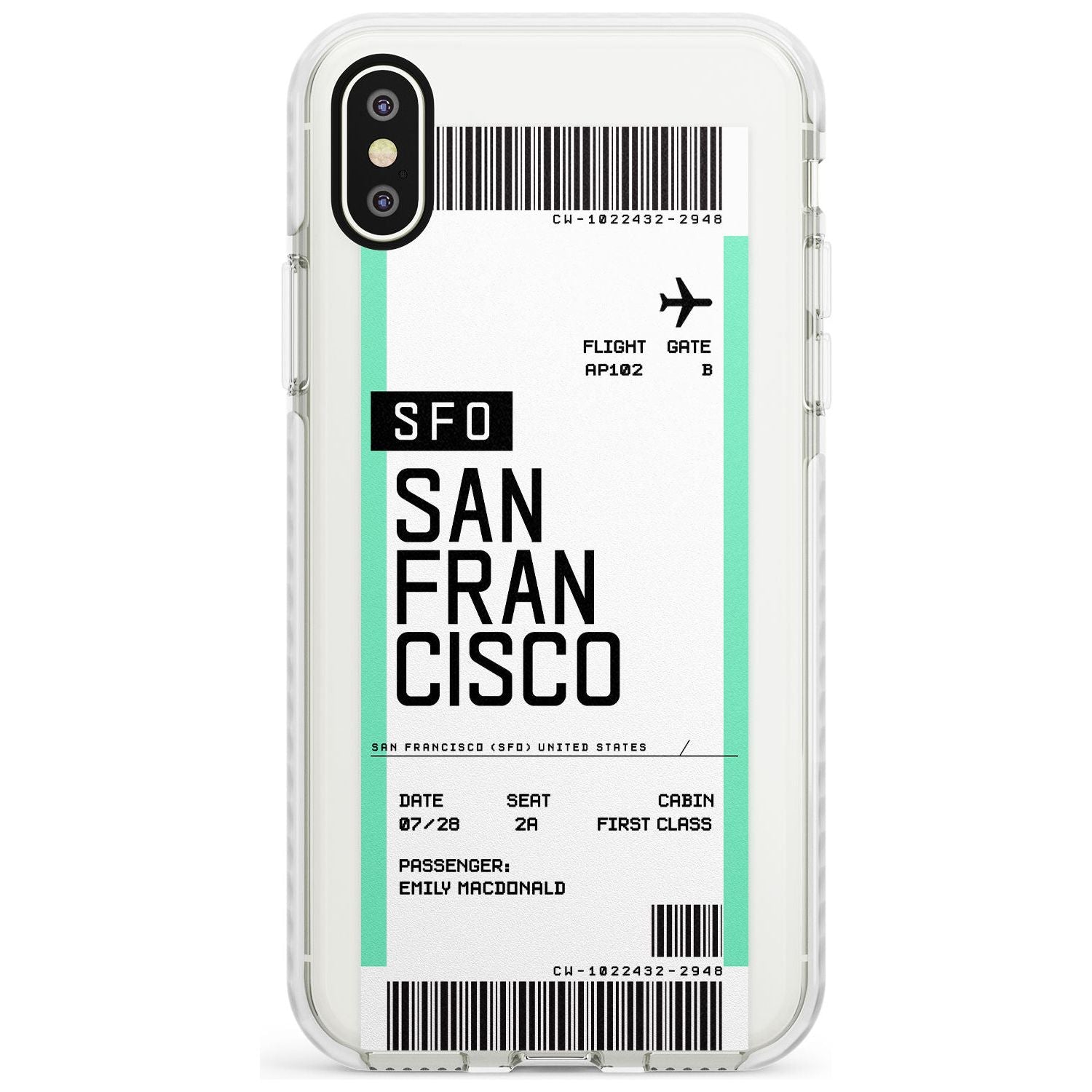San Francisco Boarding Pass iPhone Case Impact Case Custom Phone Case - Case Warehouse