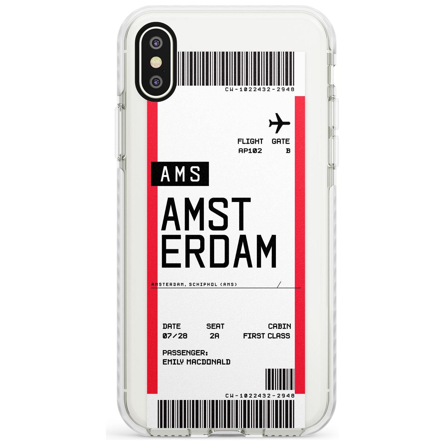 Amsterdam Boarding Pass iPhone Case Impact Case Custom Phone Case - Case Warehouse