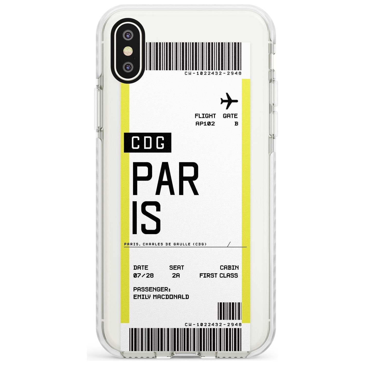 Paris Boarding Pass iPhone Case Impact Case Custom Phone Case - Case Warehouse