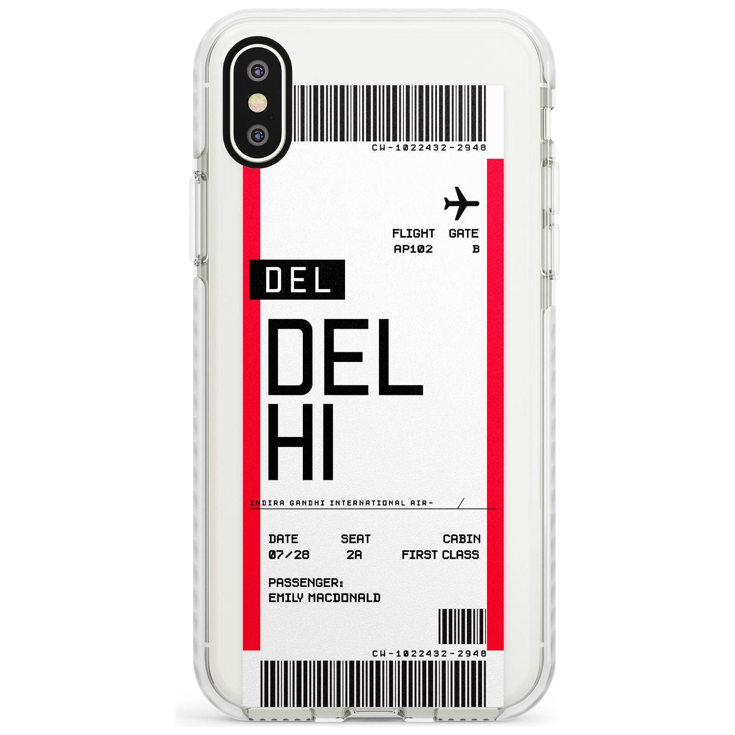 Delhi Boarding Pass iPhone Case Impact Case Custom Phone Case - Case Warehouse