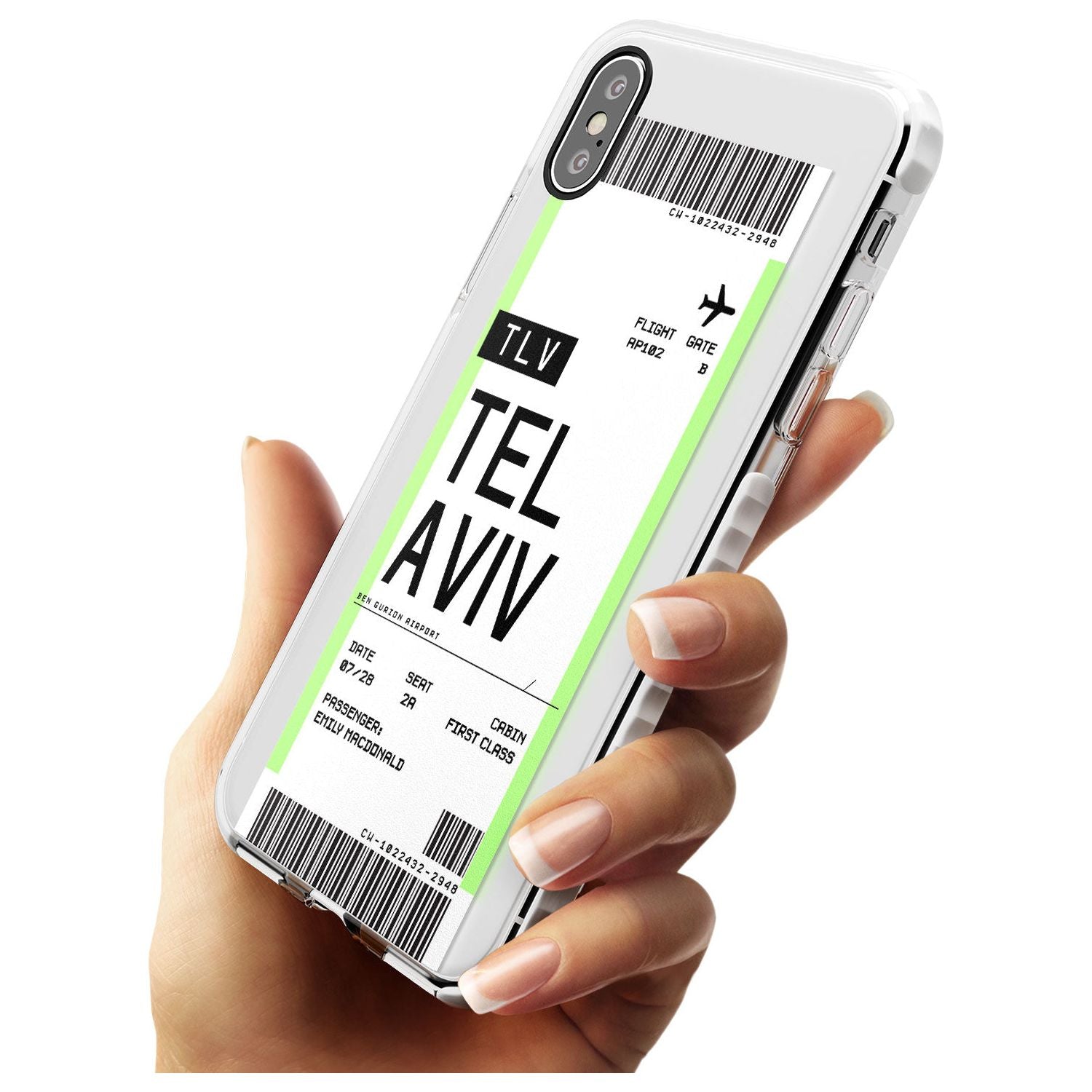 Tel Aviv Boarding Pass iPhone Case Custom Phone Case - Case Warehouse