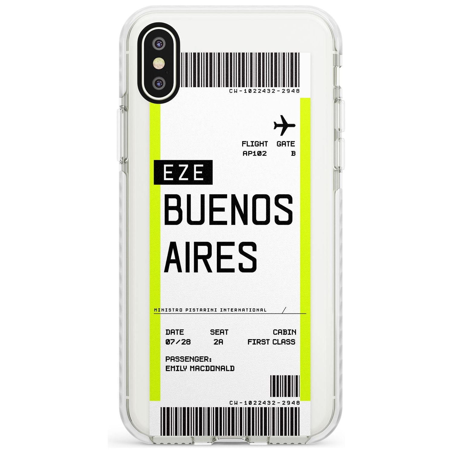 Buenos Aires Boarding Pass iPhone Case Impact Case Custom Phone Case - Case Warehouse