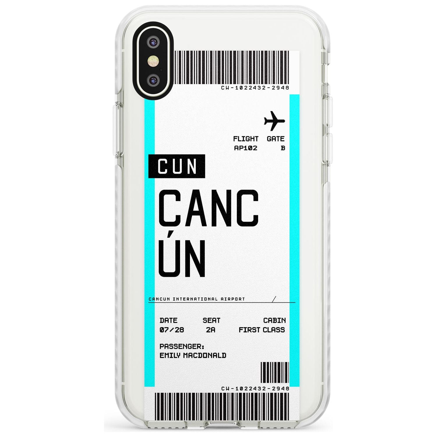 Cancún Boarding Pass iPhone Case Impact Case Custom Phone Case - Case Warehouse