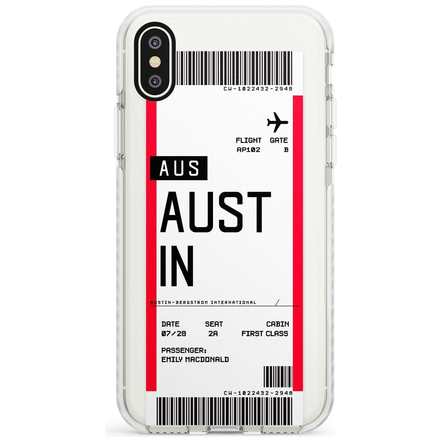 Austin Boarding Pass iPhone Case Impact Case Custom Phone Case - Case Warehouse