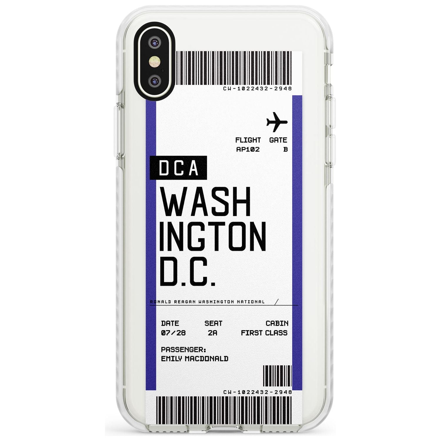 Washington D.C. Boarding Pass iPhone Case Impact Case Custom Phone Case - Case Warehouse