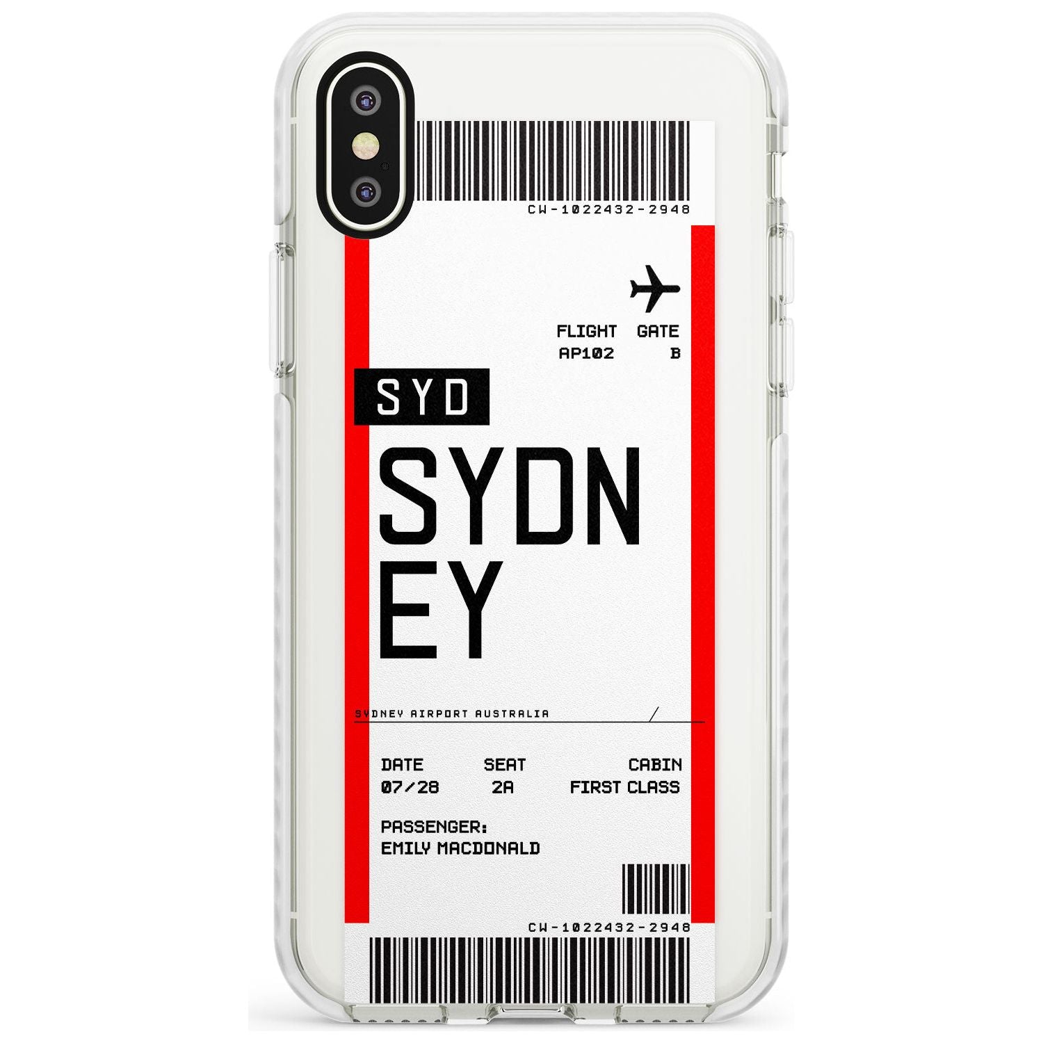 Sydney Boarding Pass iPhone Case Impact Case Custom Phone Case - Case Warehouse