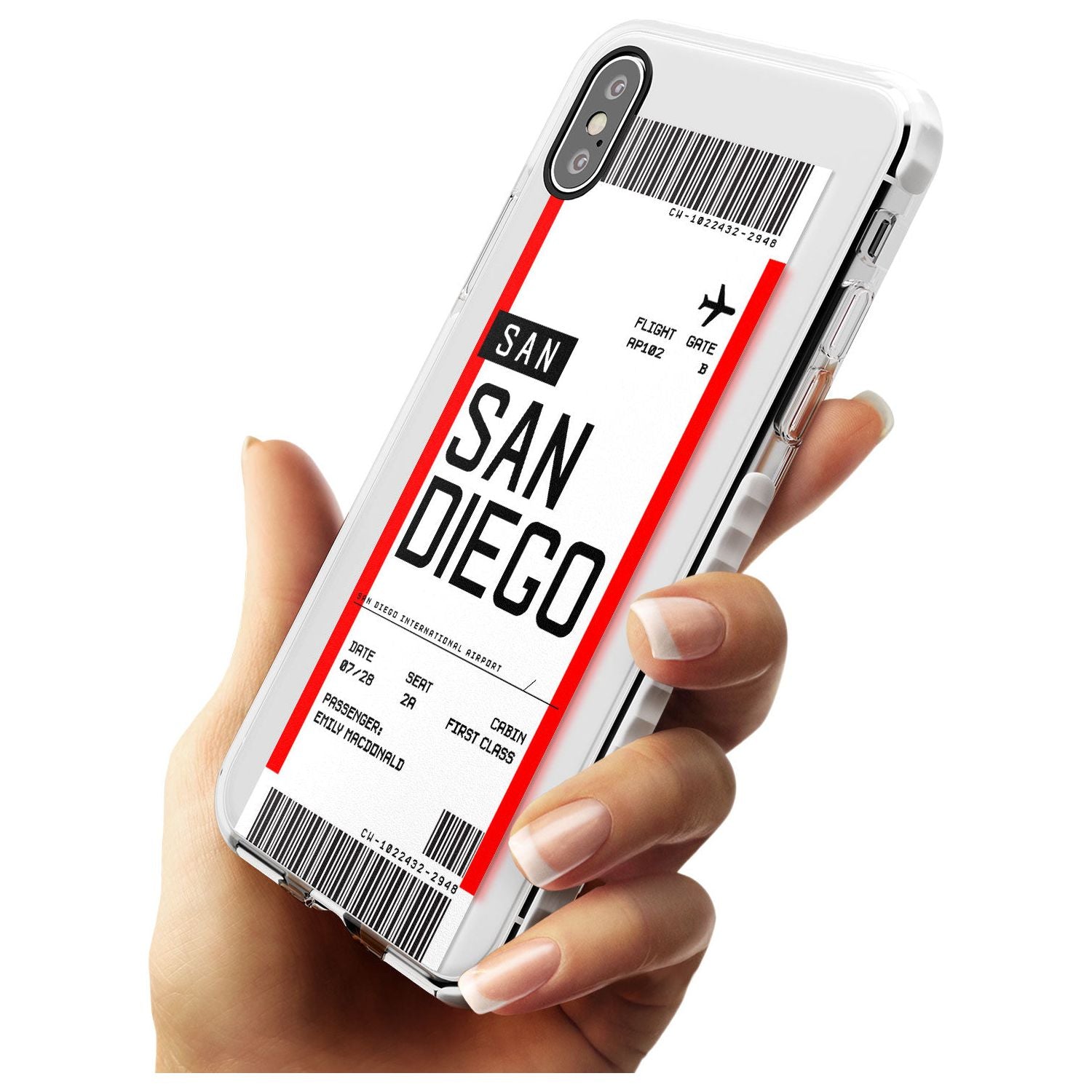 San Diego Boarding Pass iPhone Case Custom Phone Case - Case Warehouse