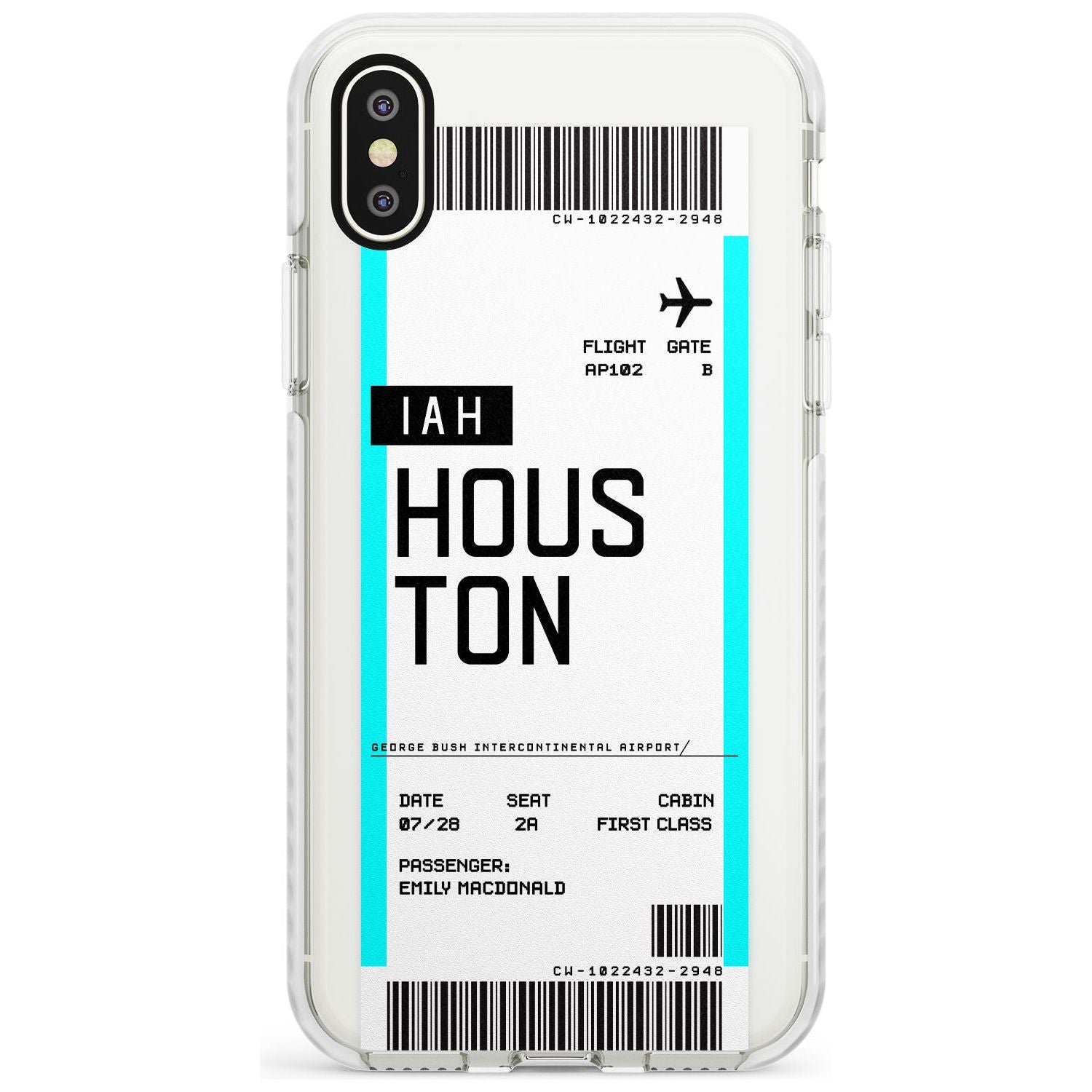 Houston Boarding Pass iPhone Case Impact Case Custom Phone Case - Case Warehouse