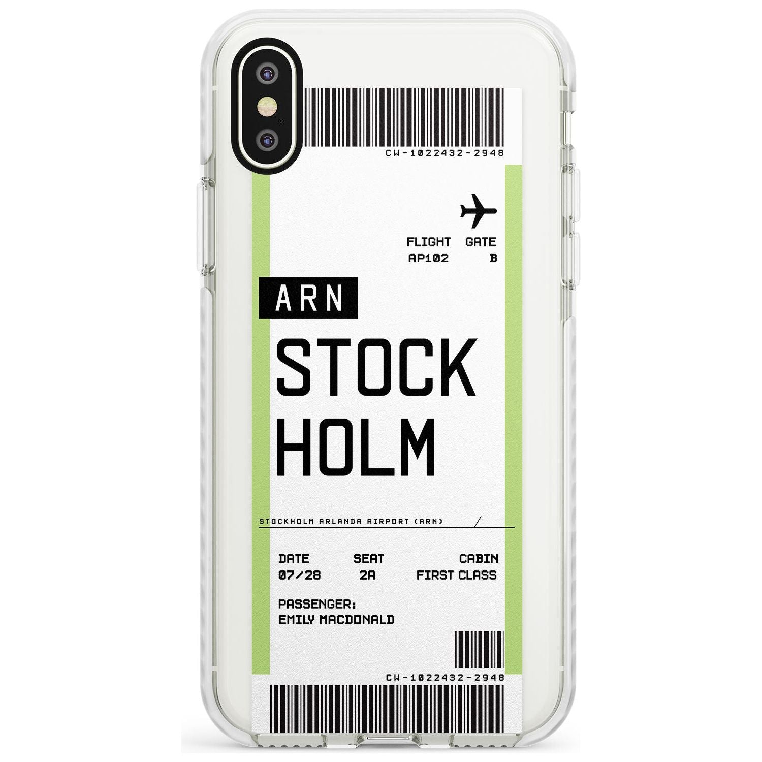 Stockholm Boarding Pass iPhone Case Impact Case Custom Phone Case - Case Warehouse