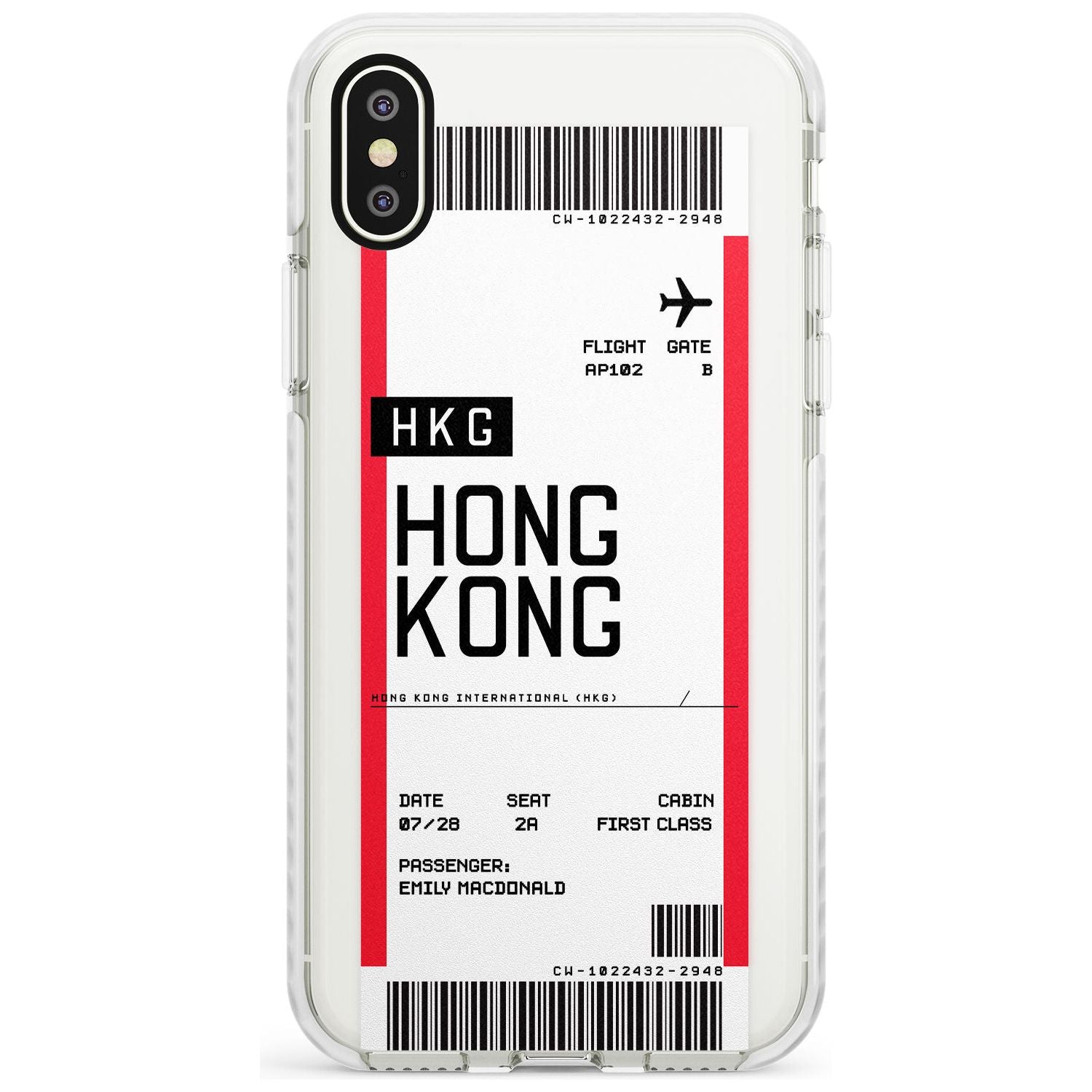 Hong Kong Boarding Pass iPhone Case Impact Case Custom Phone Case - Case Warehouse