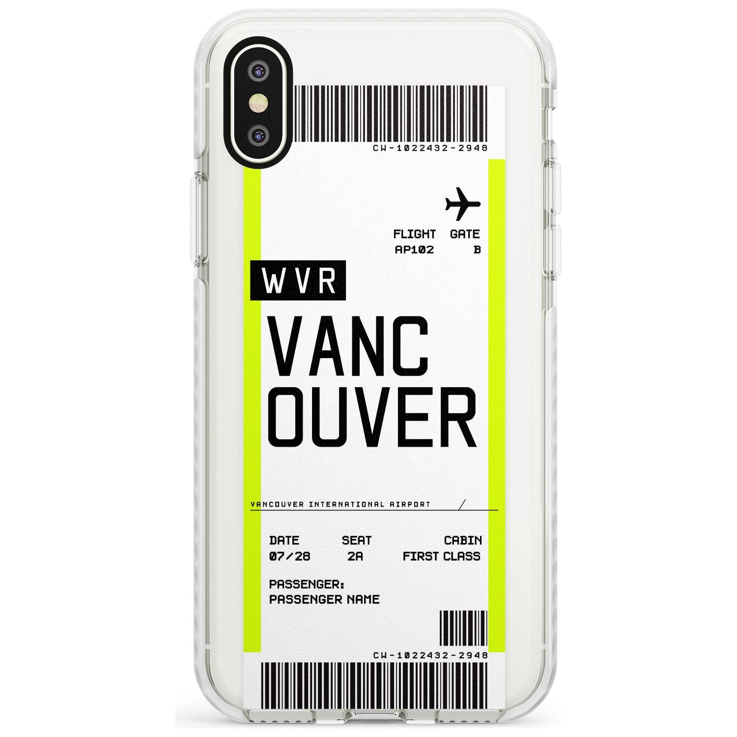 Vancouver Boarding Pass iPhone Case Impact Case Custom Phone Case - Case Warehouse