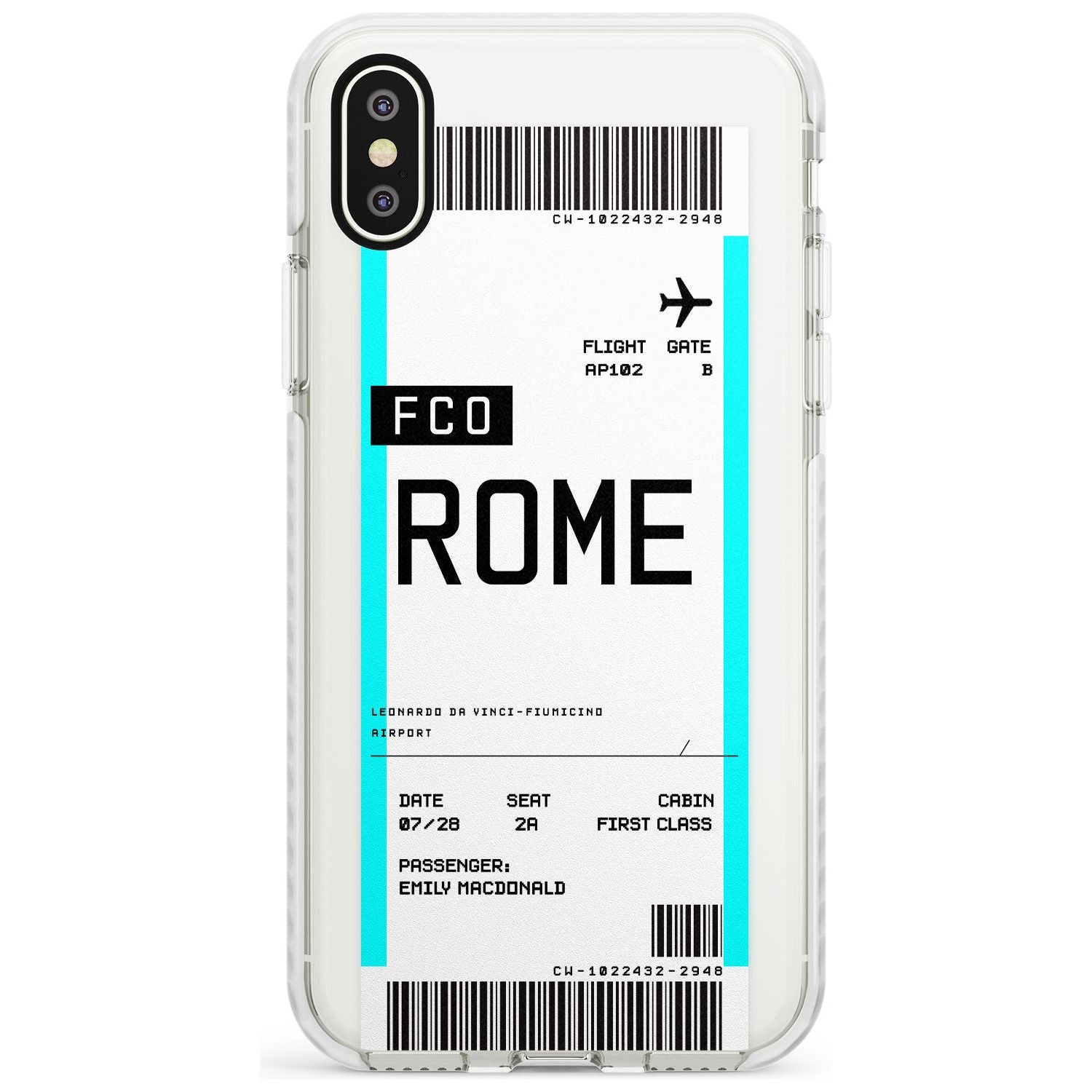 Rome Boarding Pass iPhone Case Impact Case Custom Phone Case - Case Warehouse