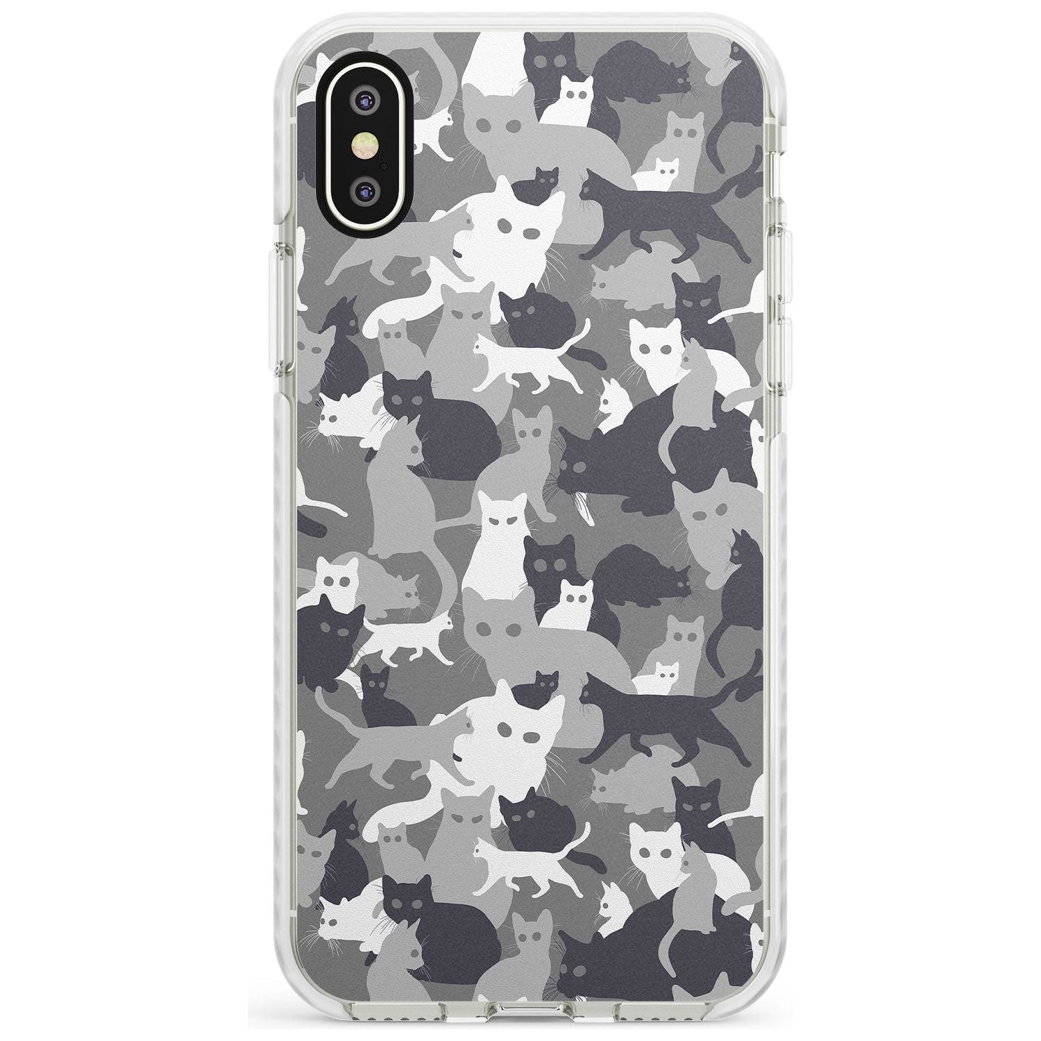 Dark Grey Cat Camouflage Pattern iPhone Case Impact Case Phone Case - Case Warehouse