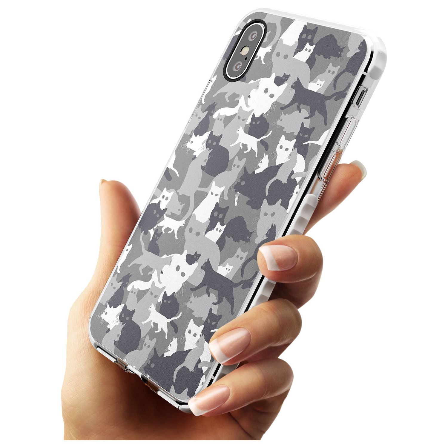 Dark Grey Cat Camouflage Pattern iPhone Case Phone Case - Case Warehouse