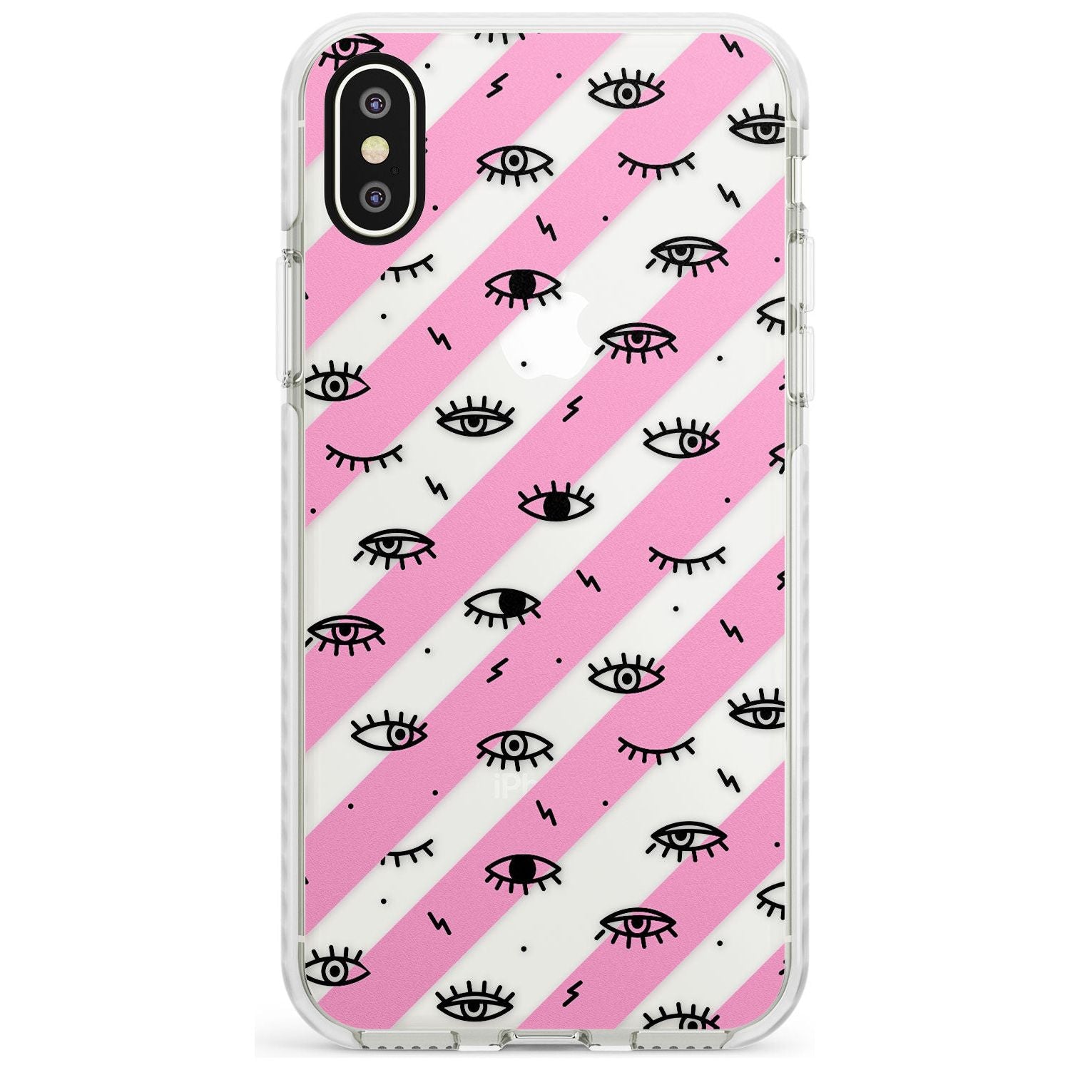 Pink Stripe Eyes iPhone Case Impact Case Phone Case - Case Warehouse