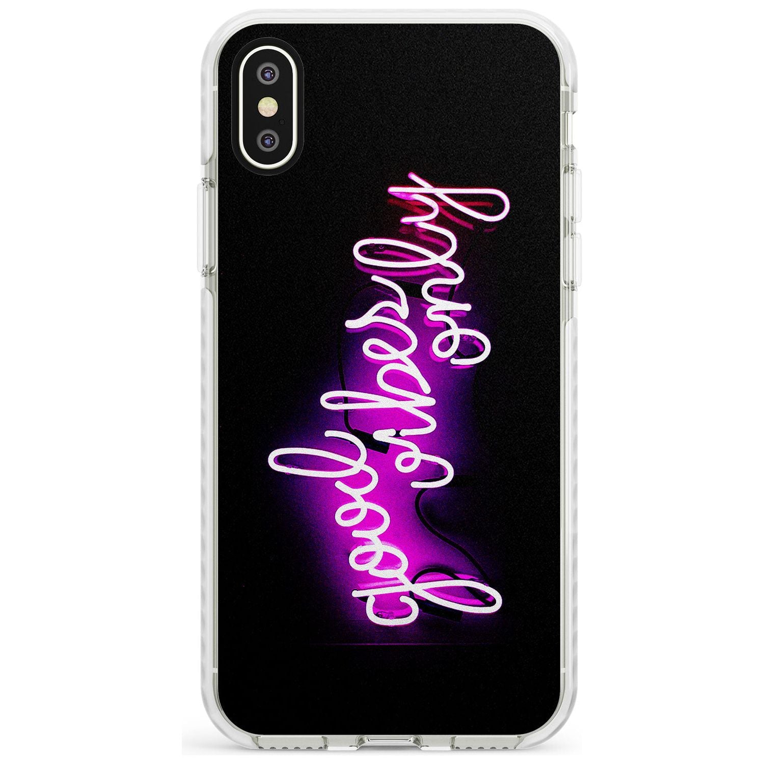 Good Vibes Only Pink Neon iPhone Case Impact Case Phone Case - Case Warehouse