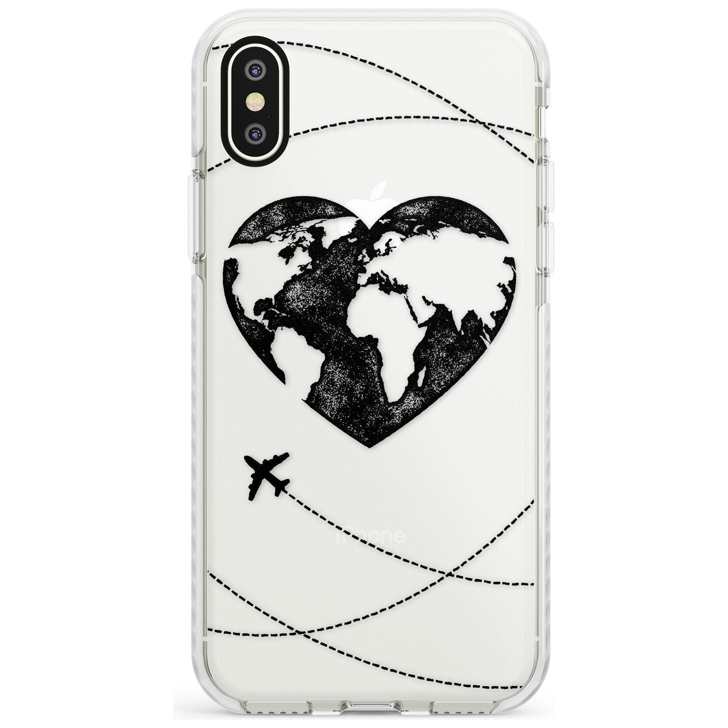 Globe Heart iPhone Case Impact Case Phone Case - Case Warehouse