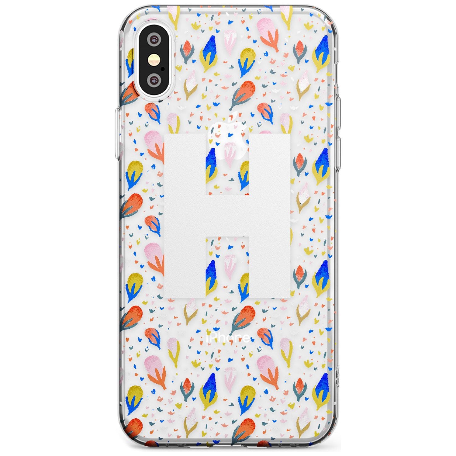 White Monogram Floral iPhone Case Slim Case Custom Phone Case - Case Warehouse