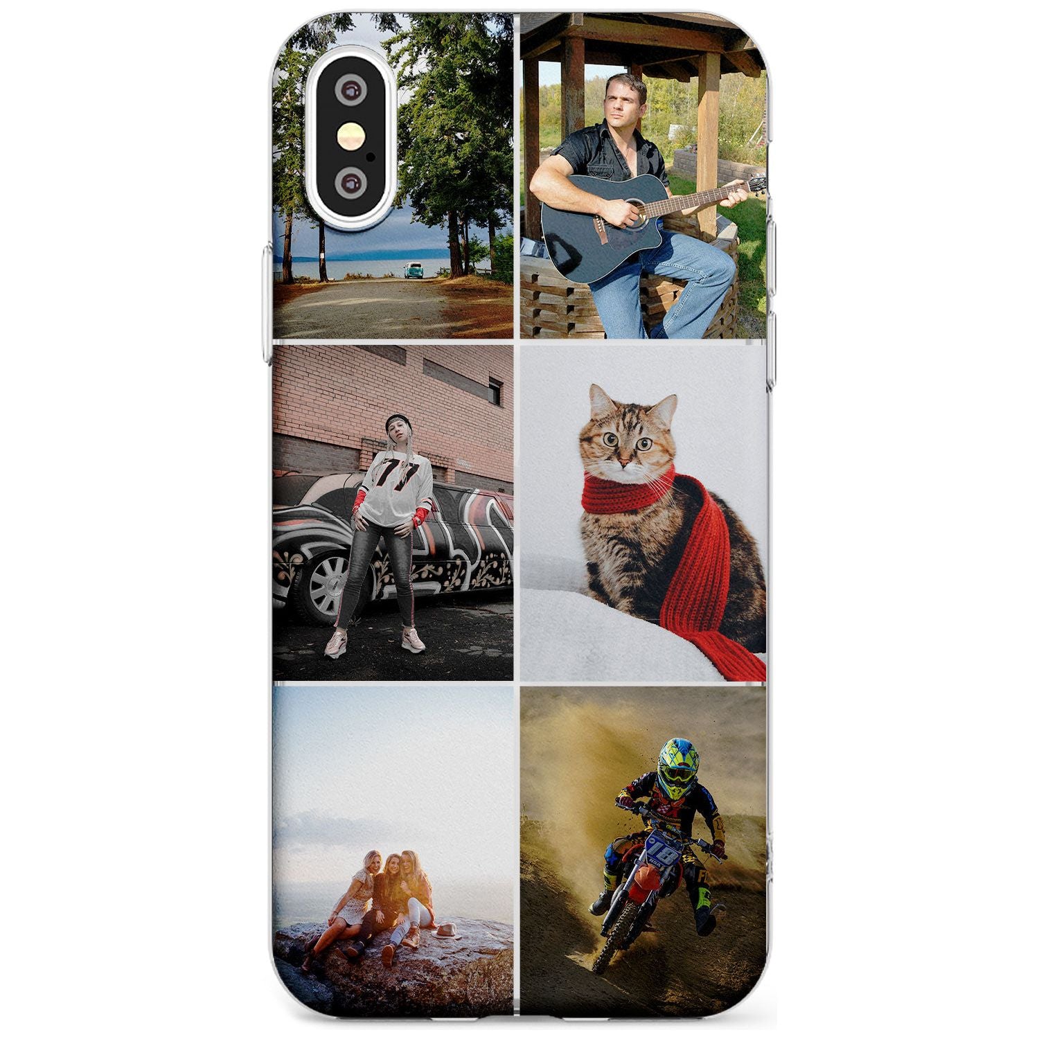6 Photo Grid Black Impact Phone Case for iPhone X XS Max XR