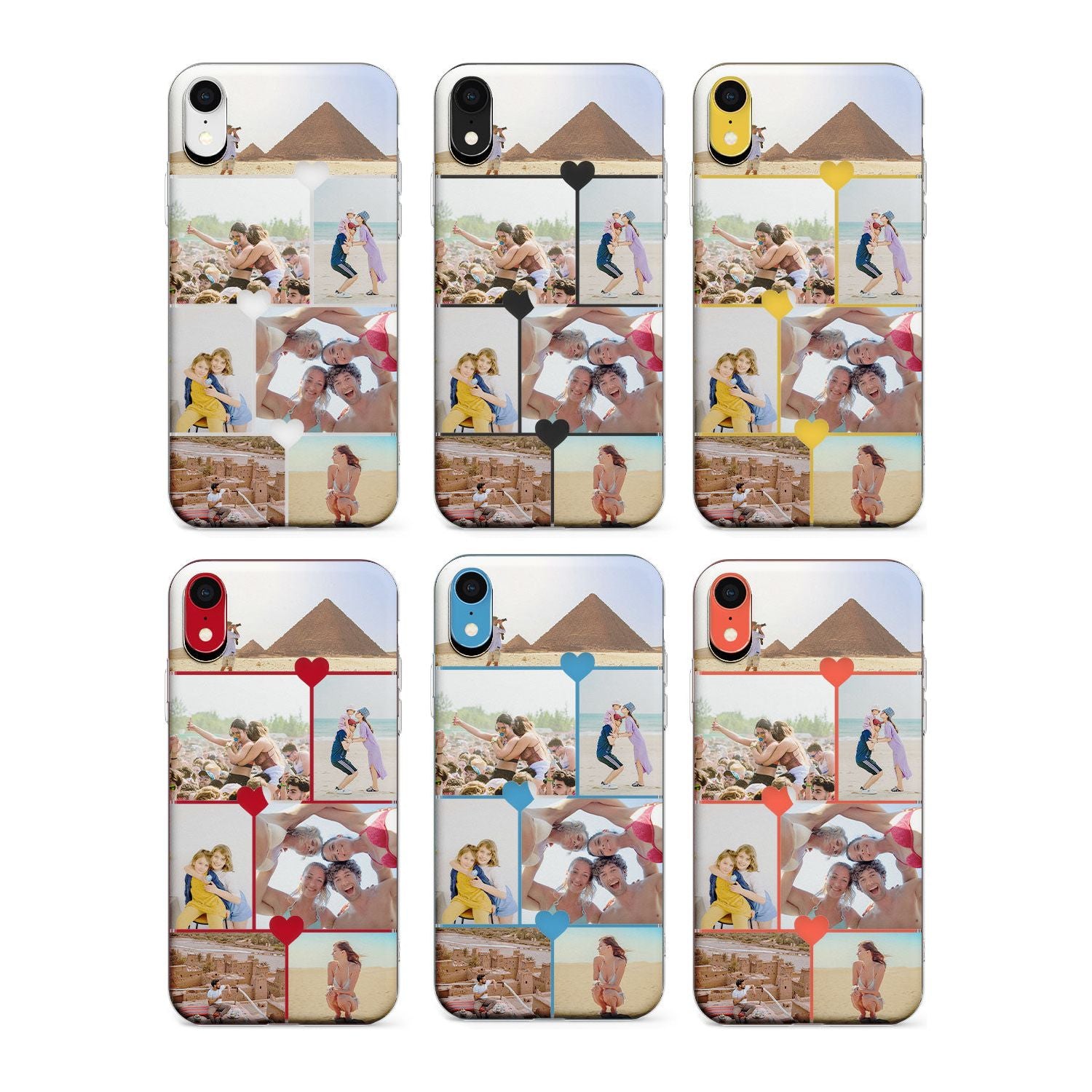 Personalised Heart Photo Grid Phone Case for iPhone X XS Max XR