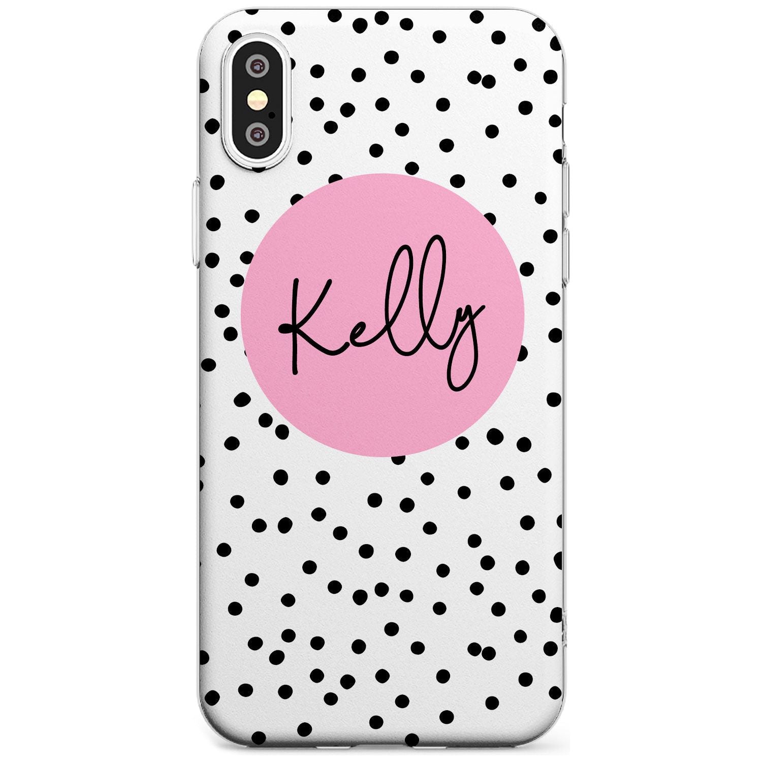 Pink Circle & Dots iPhone Case Slim Case Custom Phone Case - Case Warehouse