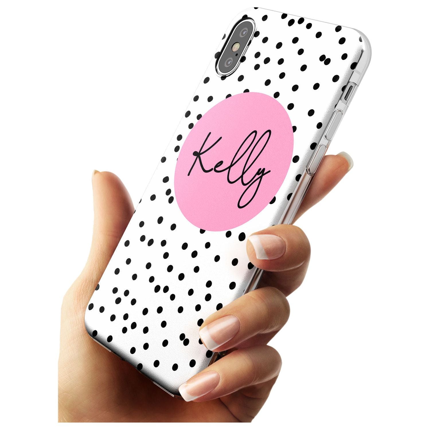 Pink Circle & Dots iPhone Case Custom Phone Case - Case Warehouse