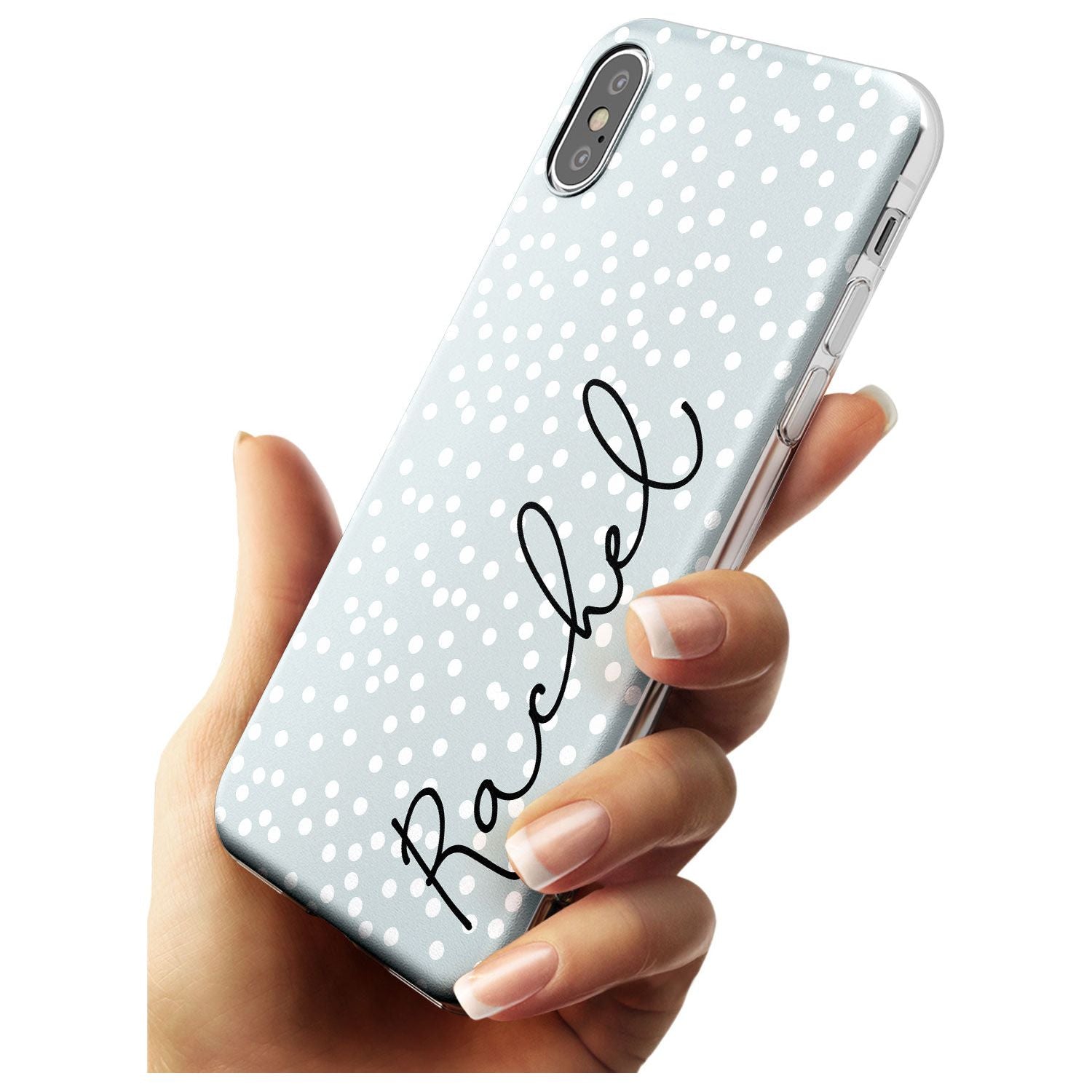 Vertical Cursive & Dots iPhone Case Custom Phone Case - Case Warehouse