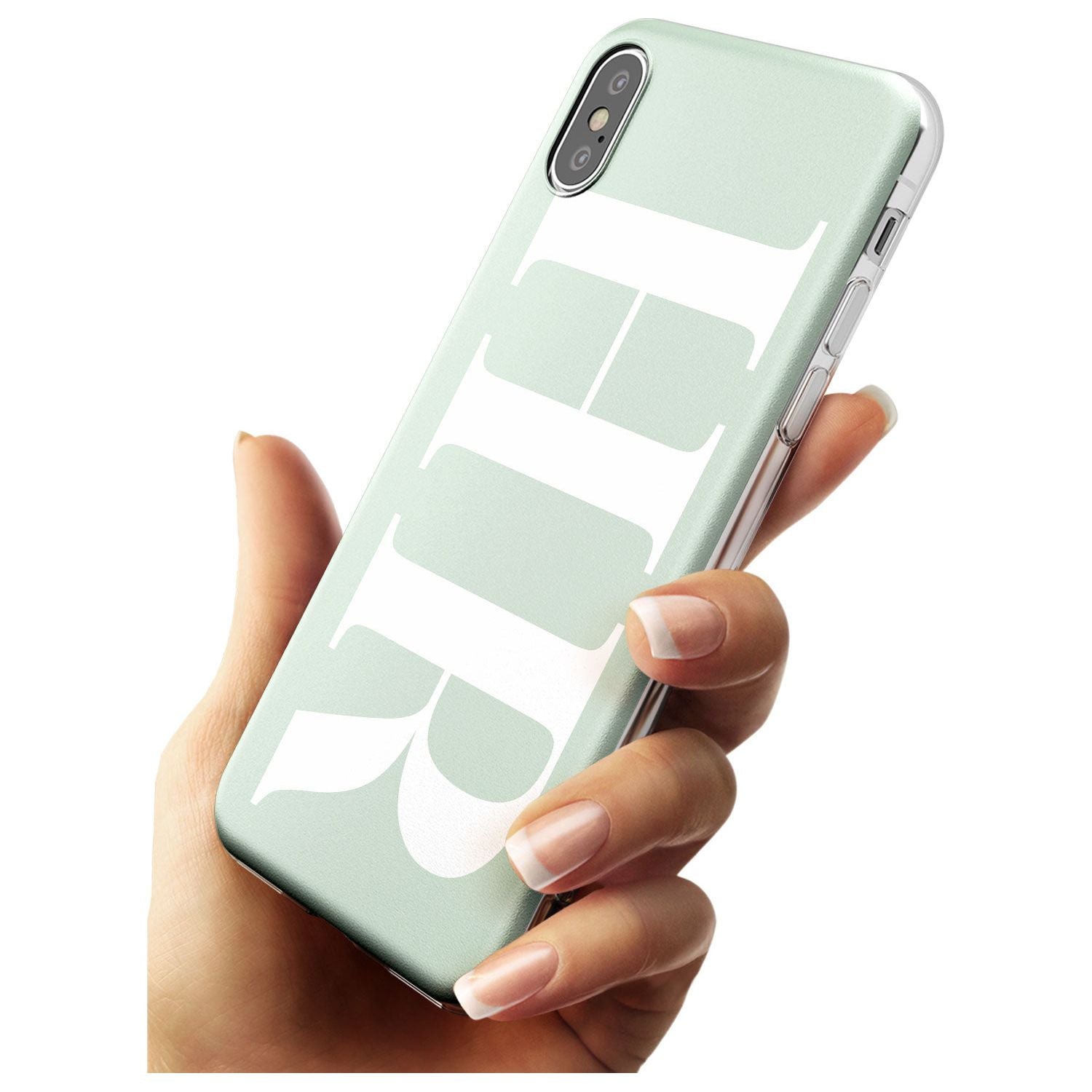 White & Seafoam Green Personalised iPhone Case Custom Phone Case - Case Warehouse