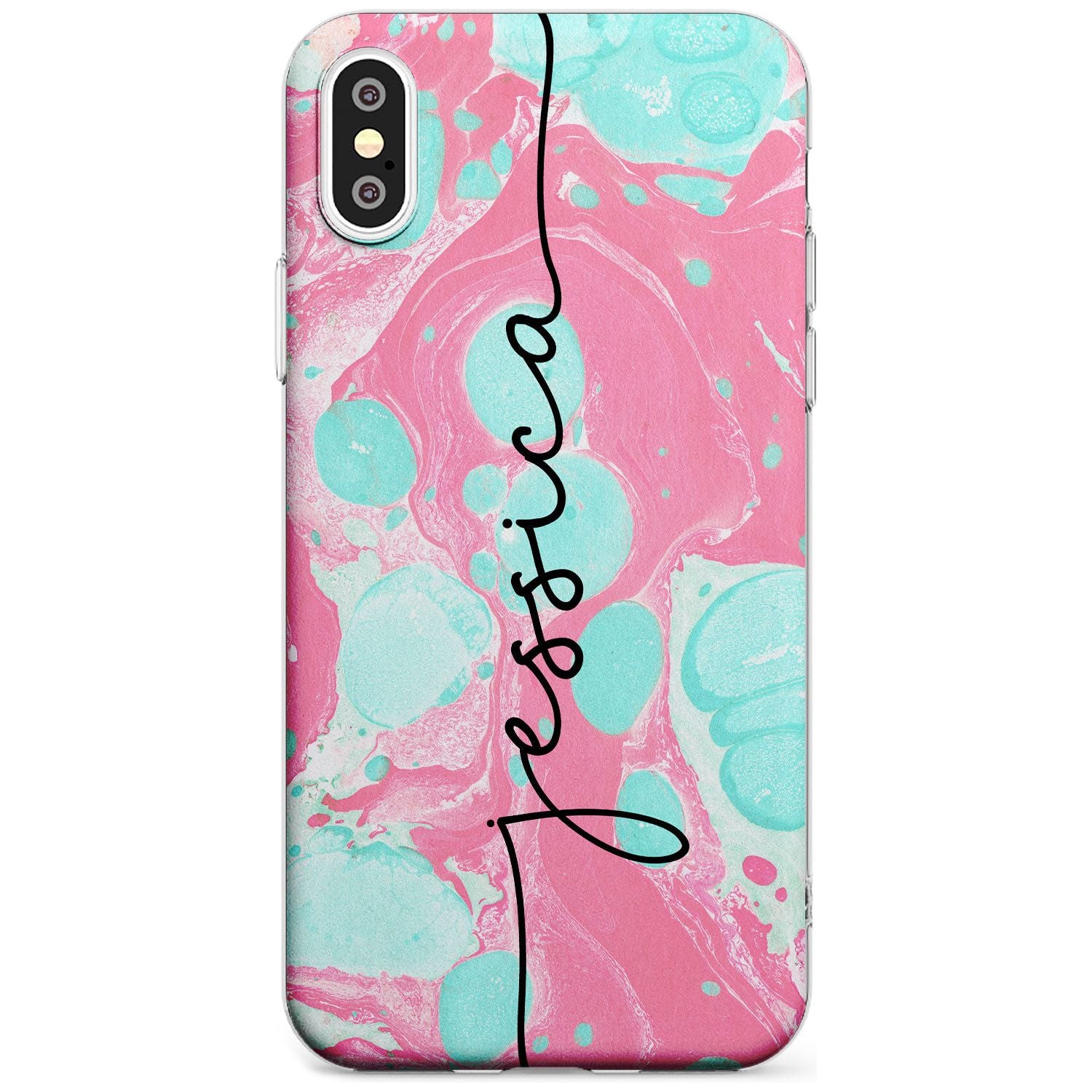 Turquoise & Pink - Marbled iPhone Case Slim Case Custom Phone Case - Case Warehouse