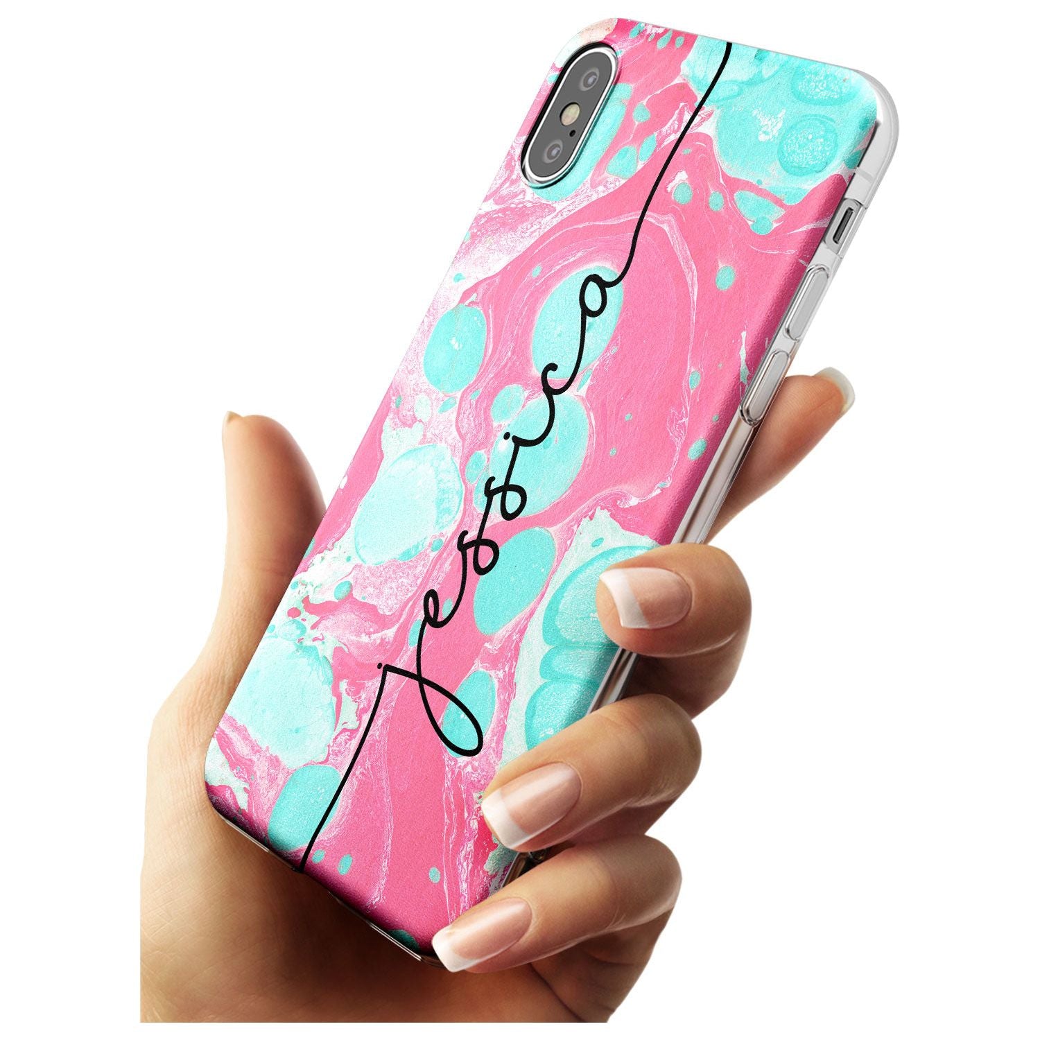 Turquoise & Pink - Marbled iPhone Case Custom Phone Case - Case Warehouse