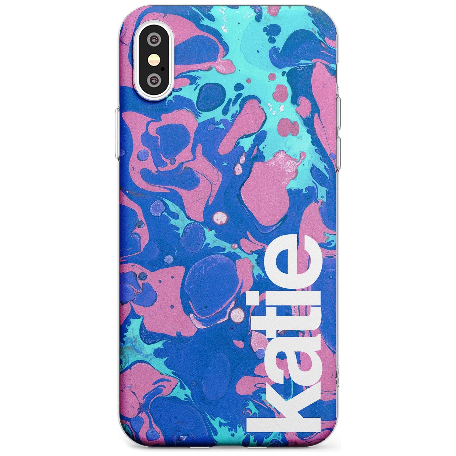 Navy, Turquoise + Purple - Marbled iPhone Case Slim Case Custom Phone Case - Case Warehouse