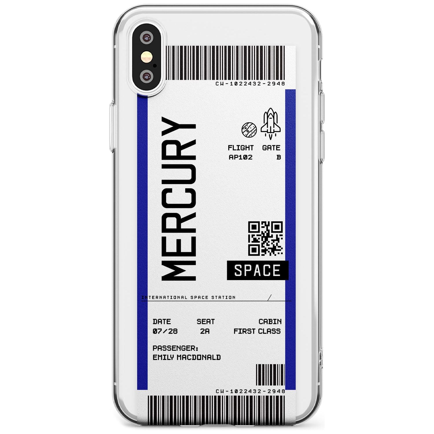 Mercury Custom Space Travel Ticket iPhone Case Slim Case Custom Phone Case - Case Warehouse