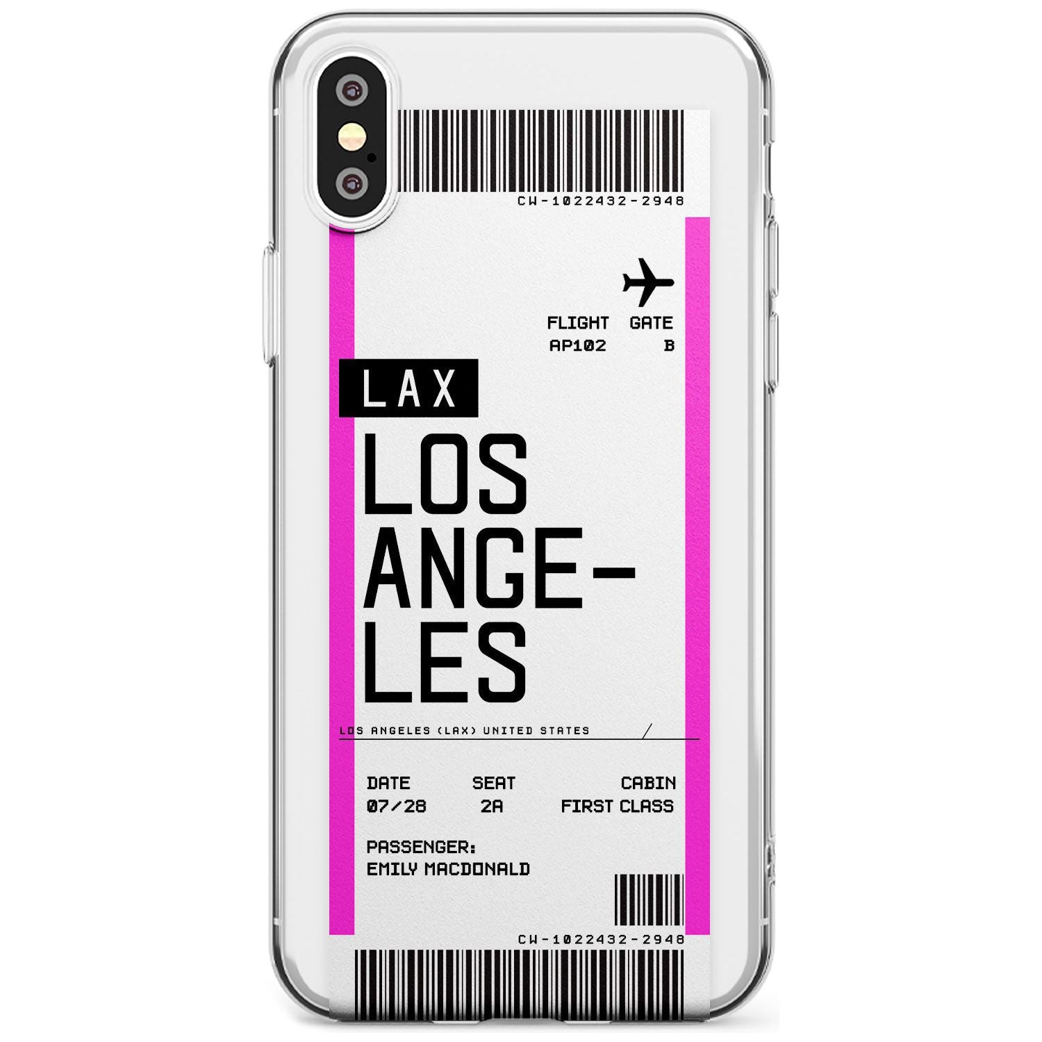 Los Angeles Boarding Pass iPhone Case Slim Case Custom Phone Case - Case Warehouse