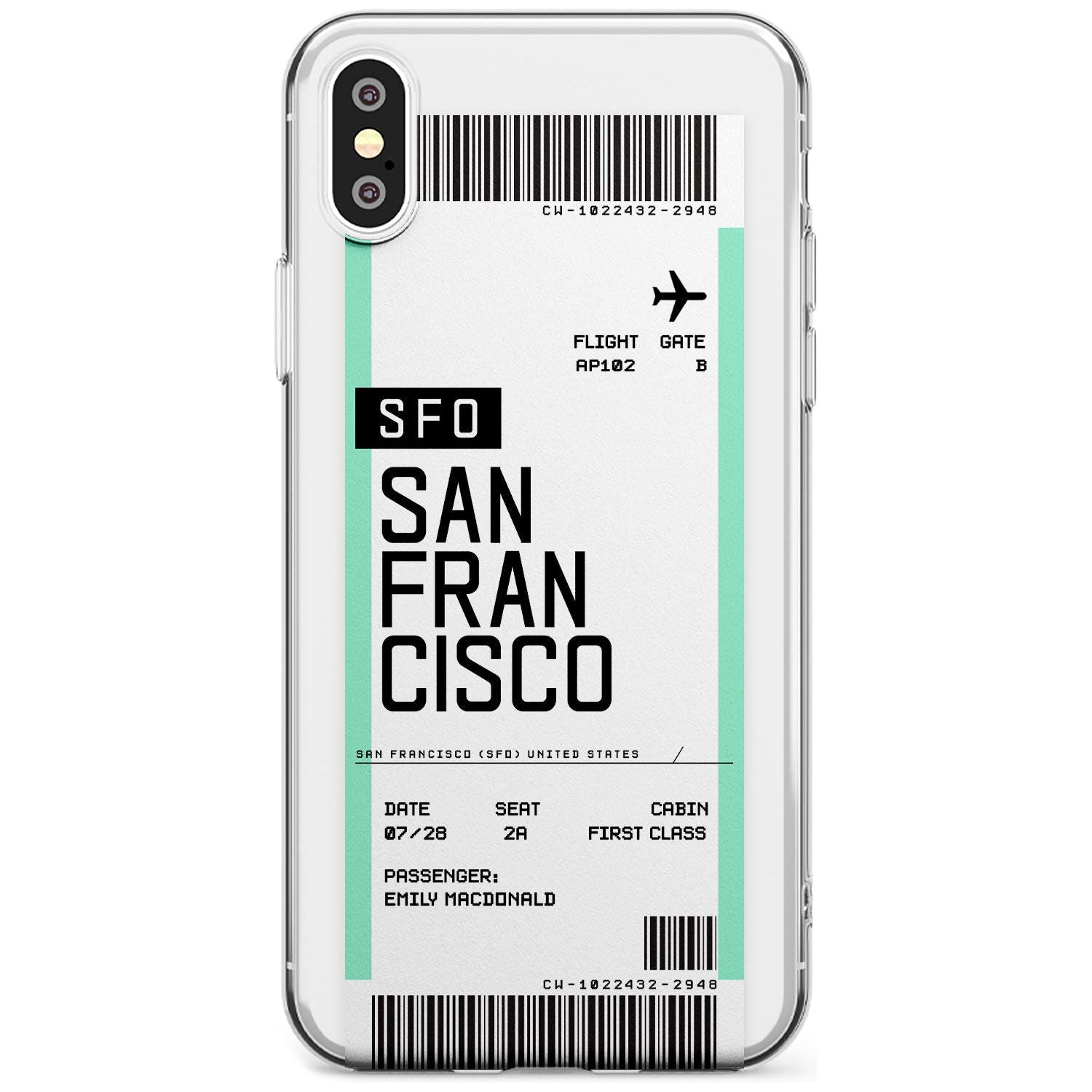 San Francisco Boarding Pass iPhone Case Slim Case Custom Phone Case - Case Warehouse