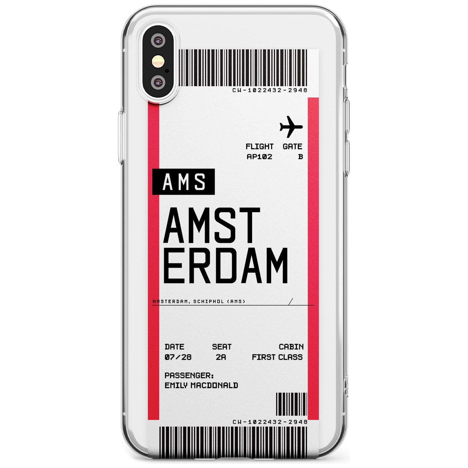Amsterdam Boarding Pass iPhone Case Slim Case Custom Phone Case - Case Warehouse