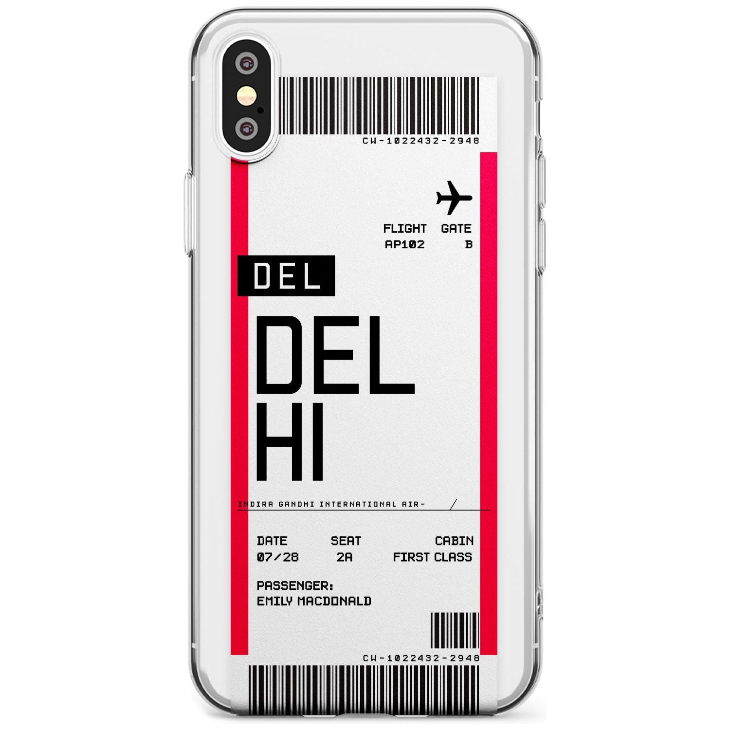 Delhi Boarding Pass iPhone Case Slim Case Custom Phone Case - Case Warehouse