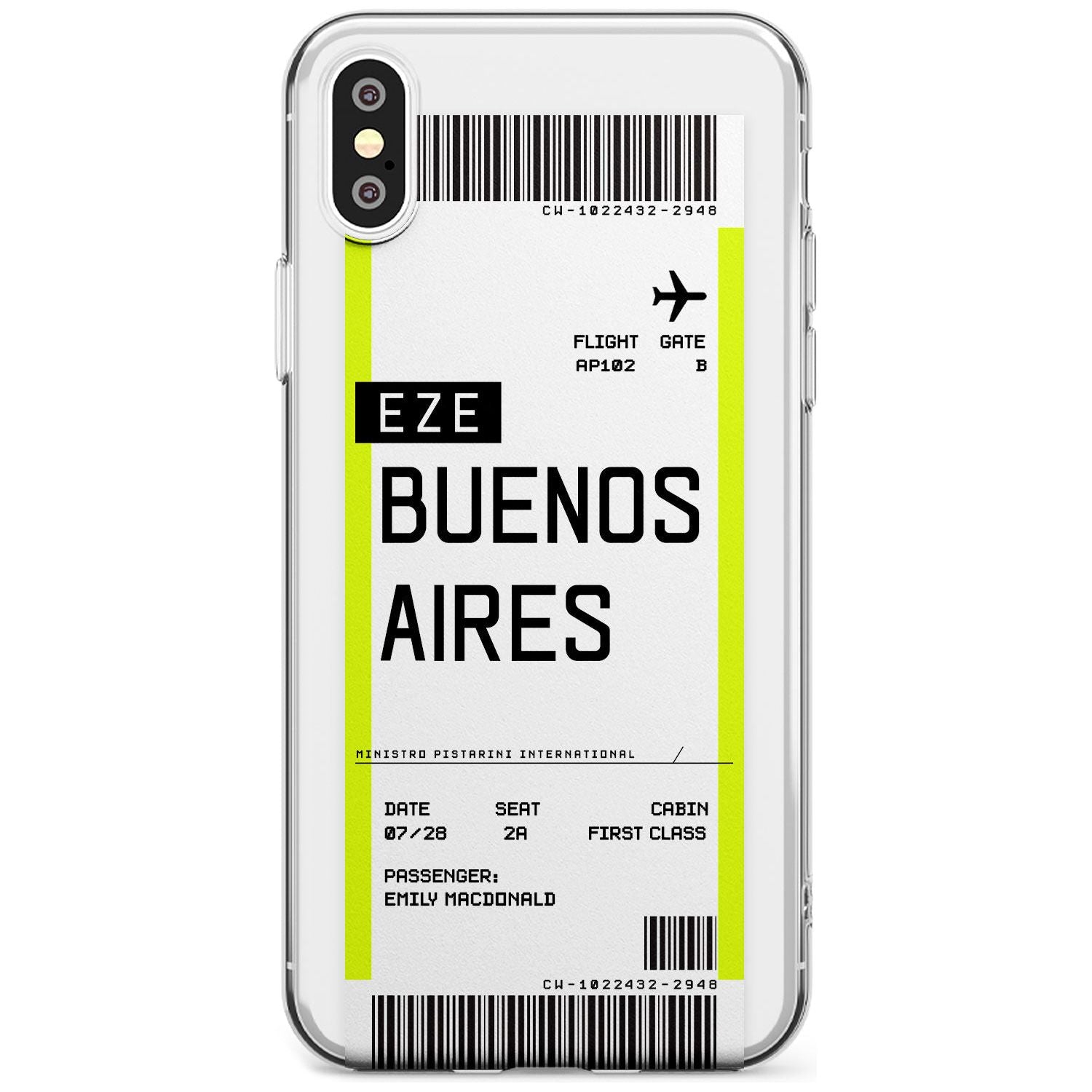 Buenos Aires Boarding Pass iPhone Case Slim Case Custom Phone Case - Case Warehouse