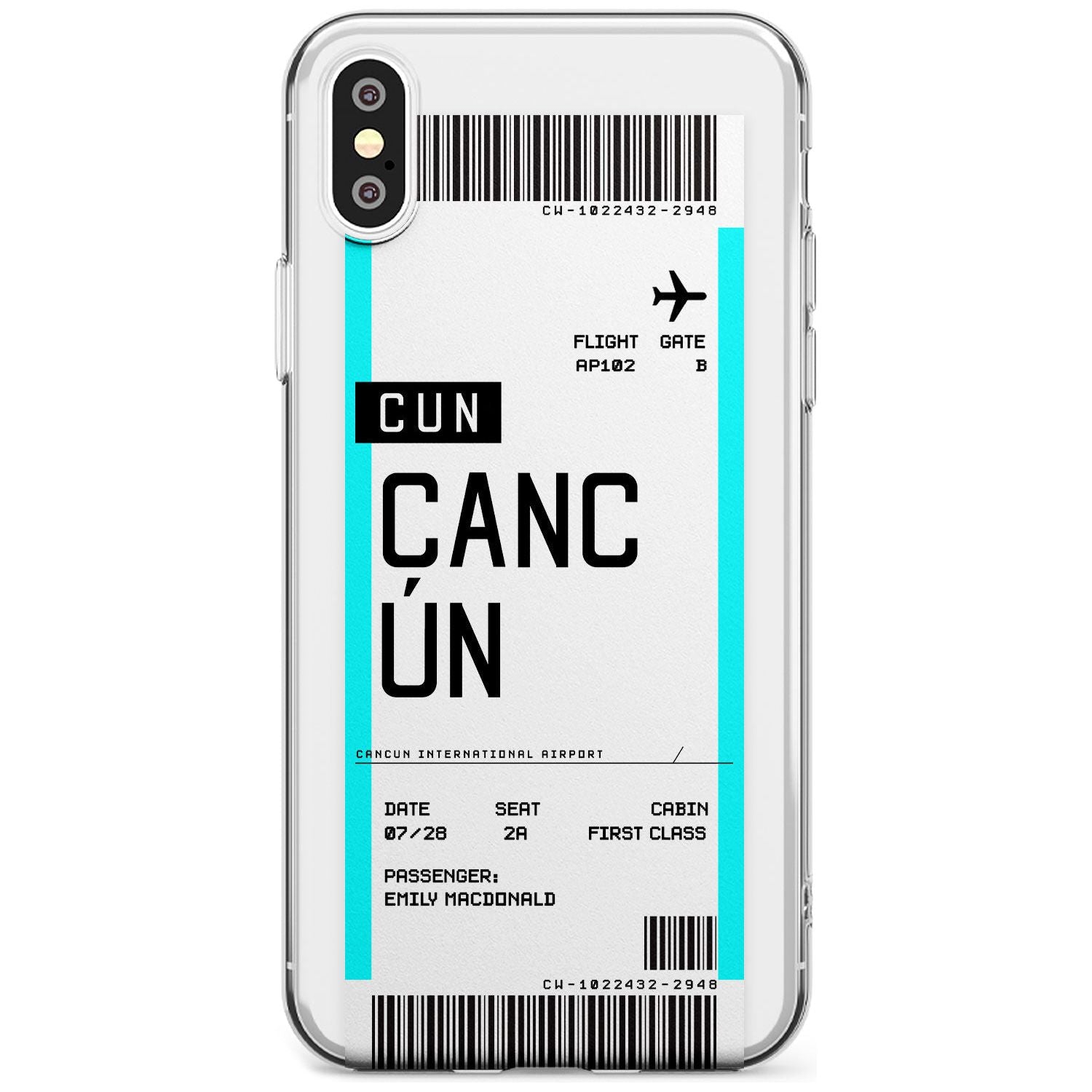 Cancún Boarding Pass iPhone Case Slim Case Custom Phone Case - Case Warehouse