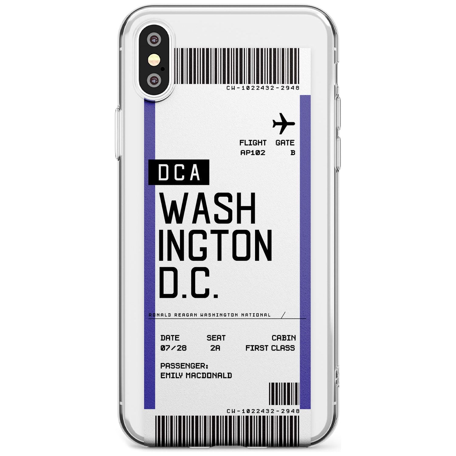 Washington D.C. Boarding Pass iPhone Case Slim Case Custom Phone Case - Case Warehouse