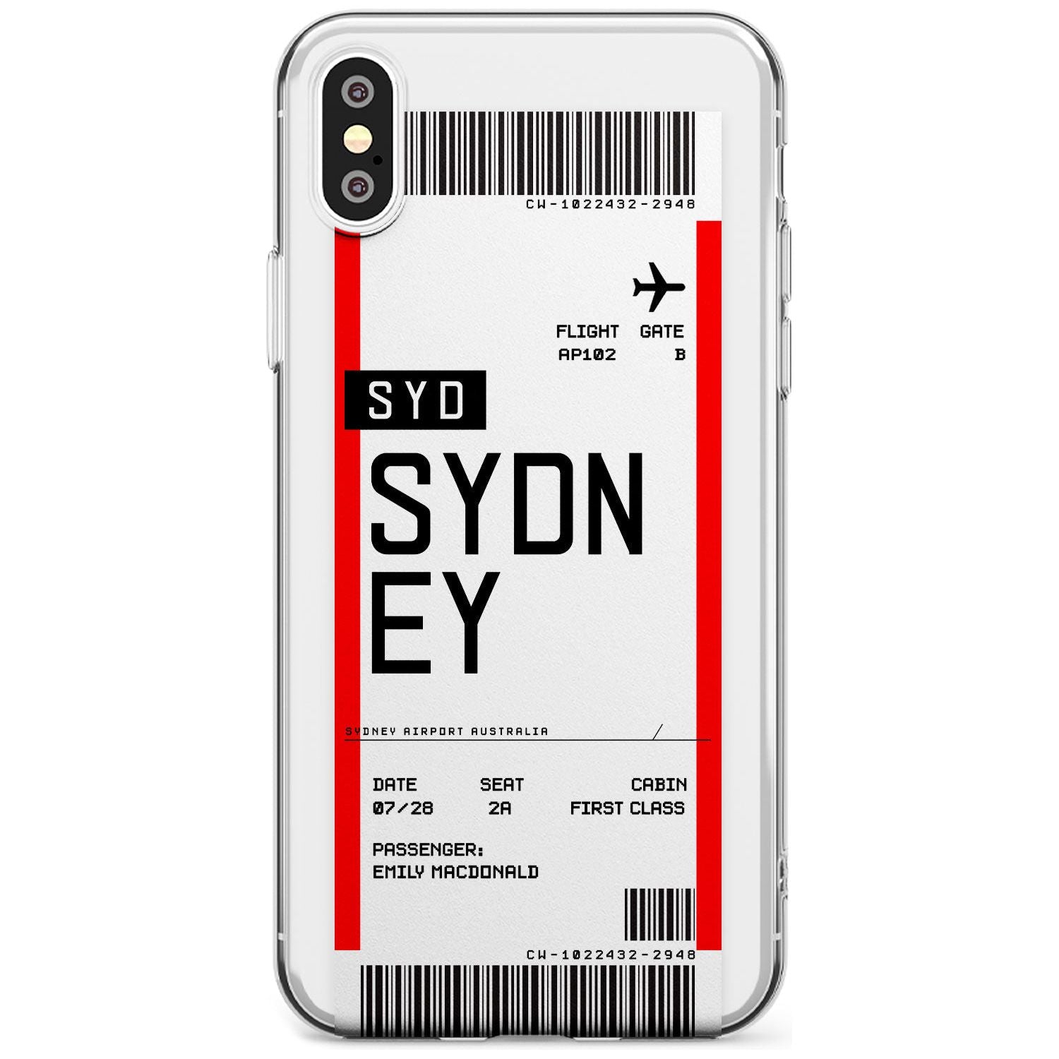 Sydney Boarding Pass iPhone Case Slim Case Custom Phone Case - Case Warehouse