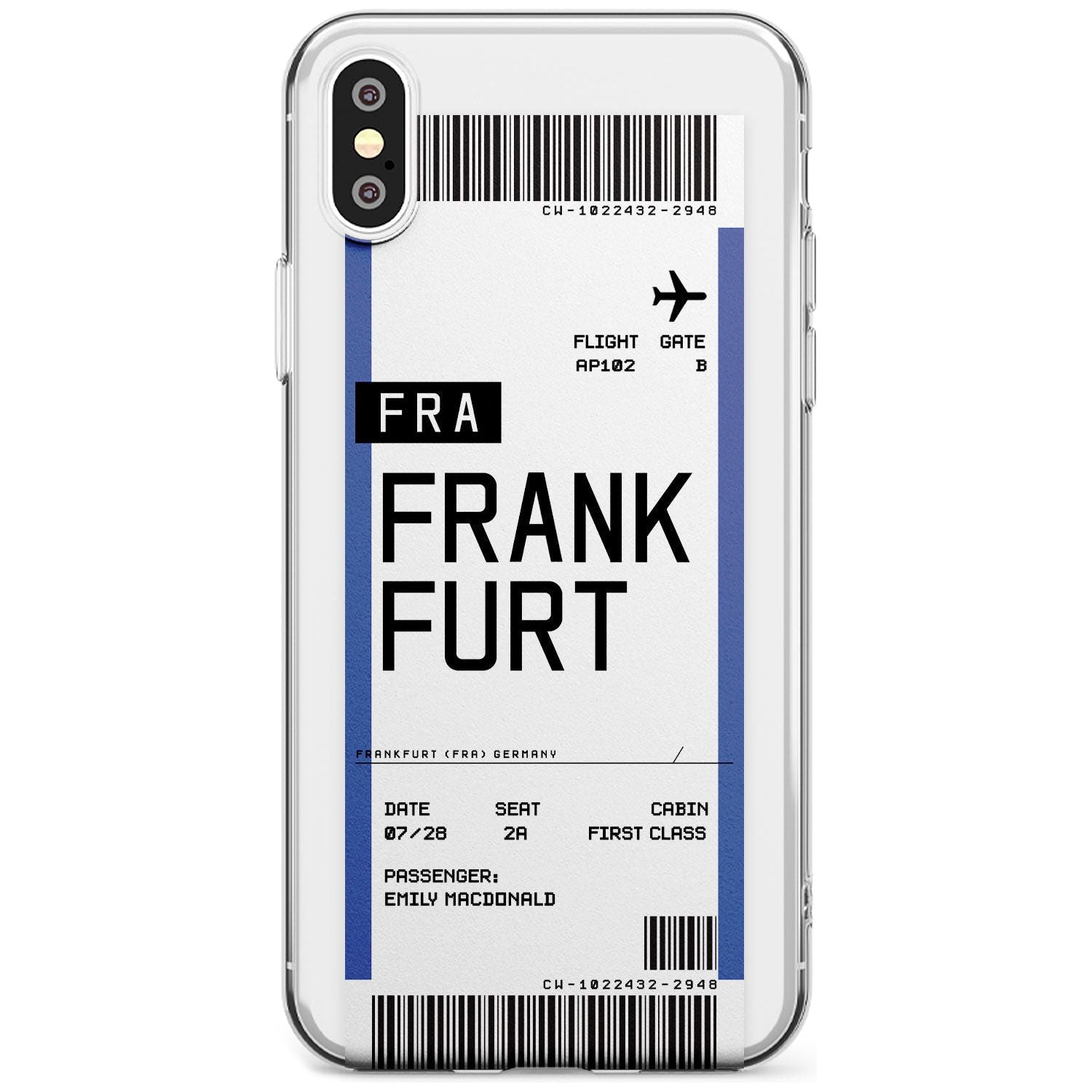 Frankfurt Boarding Pass iPhone Case Slim Case Custom Phone Case - Case Warehouse