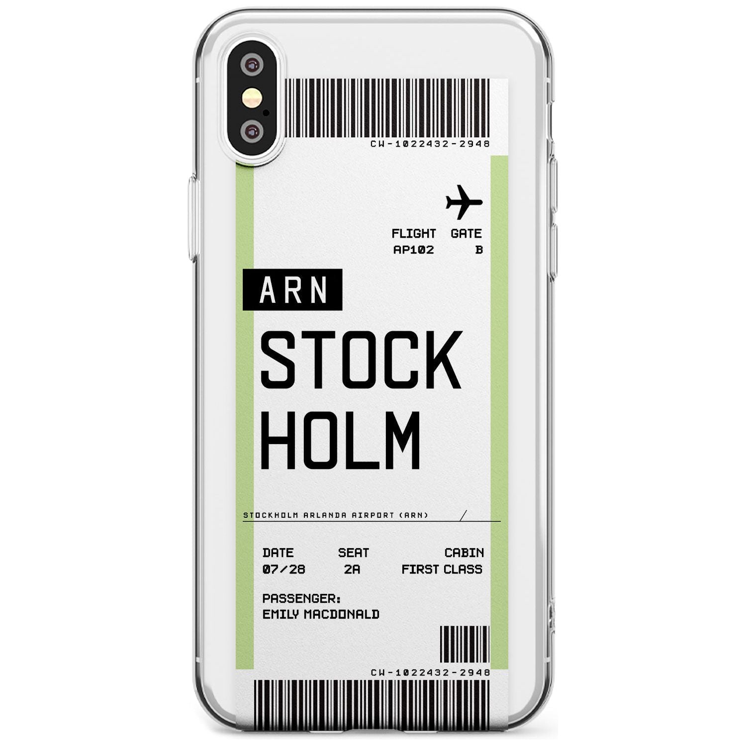 Stockholm Boarding Pass iPhone Case Slim Case Custom Phone Case - Case Warehouse