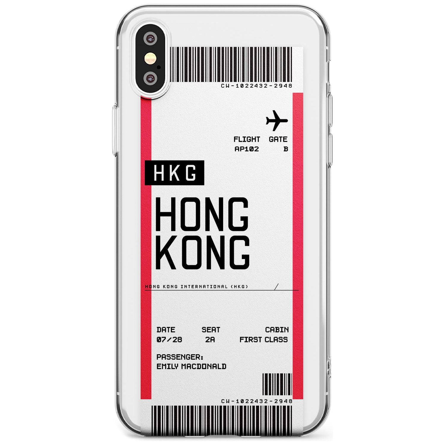 Hong Kong Boarding Pass iPhone Case Slim Case Custom Phone Case - Case Warehouse