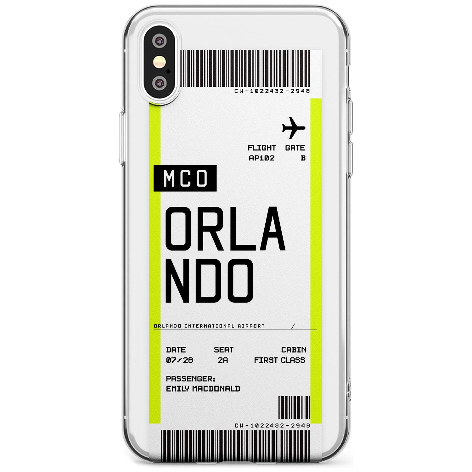 Orlando Boarding Pass iPhone Case Slim Case Custom Phone Case - Case Warehouse