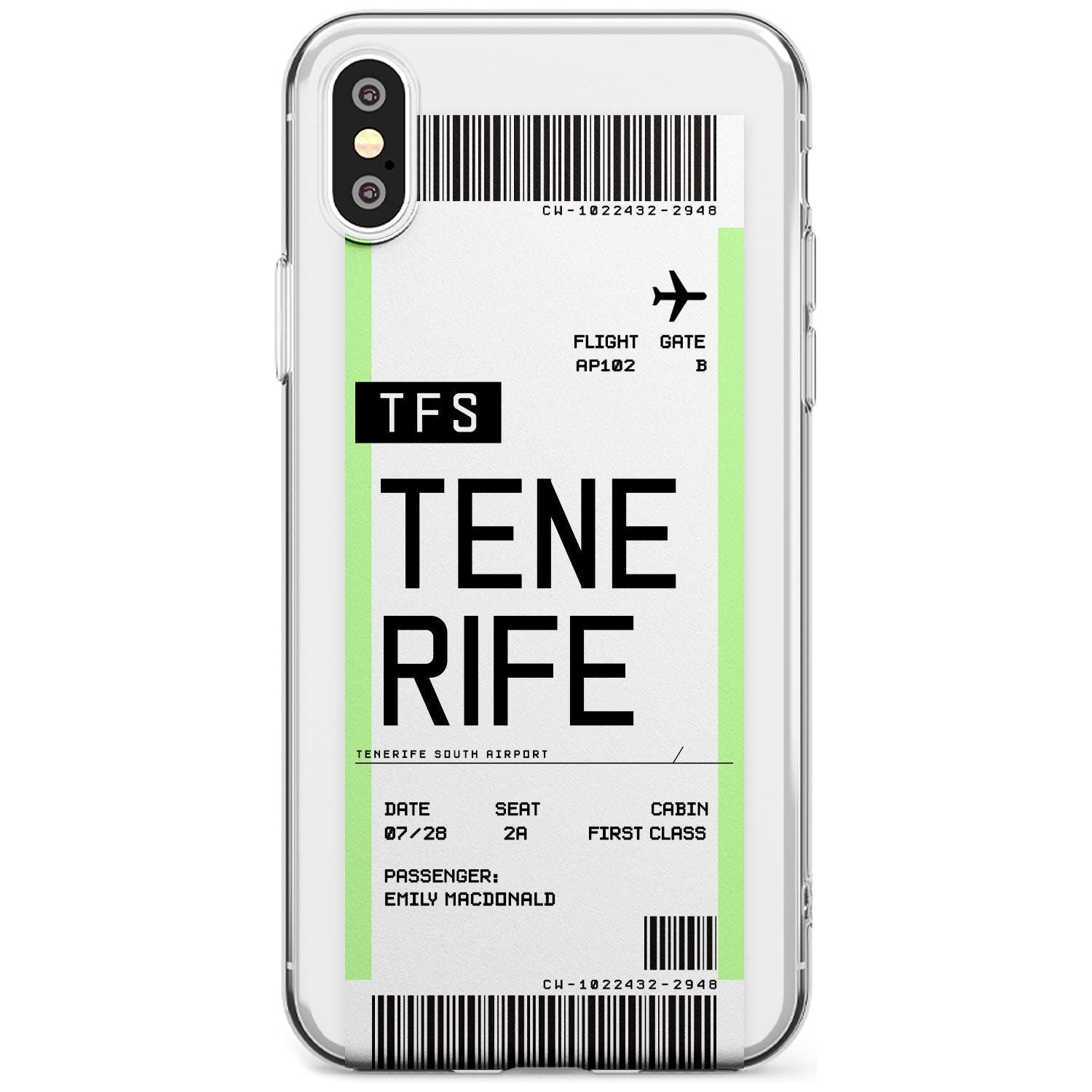 Tenerife Boarding Pass iPhone Case Slim Case Custom Phone Case - Case Warehouse