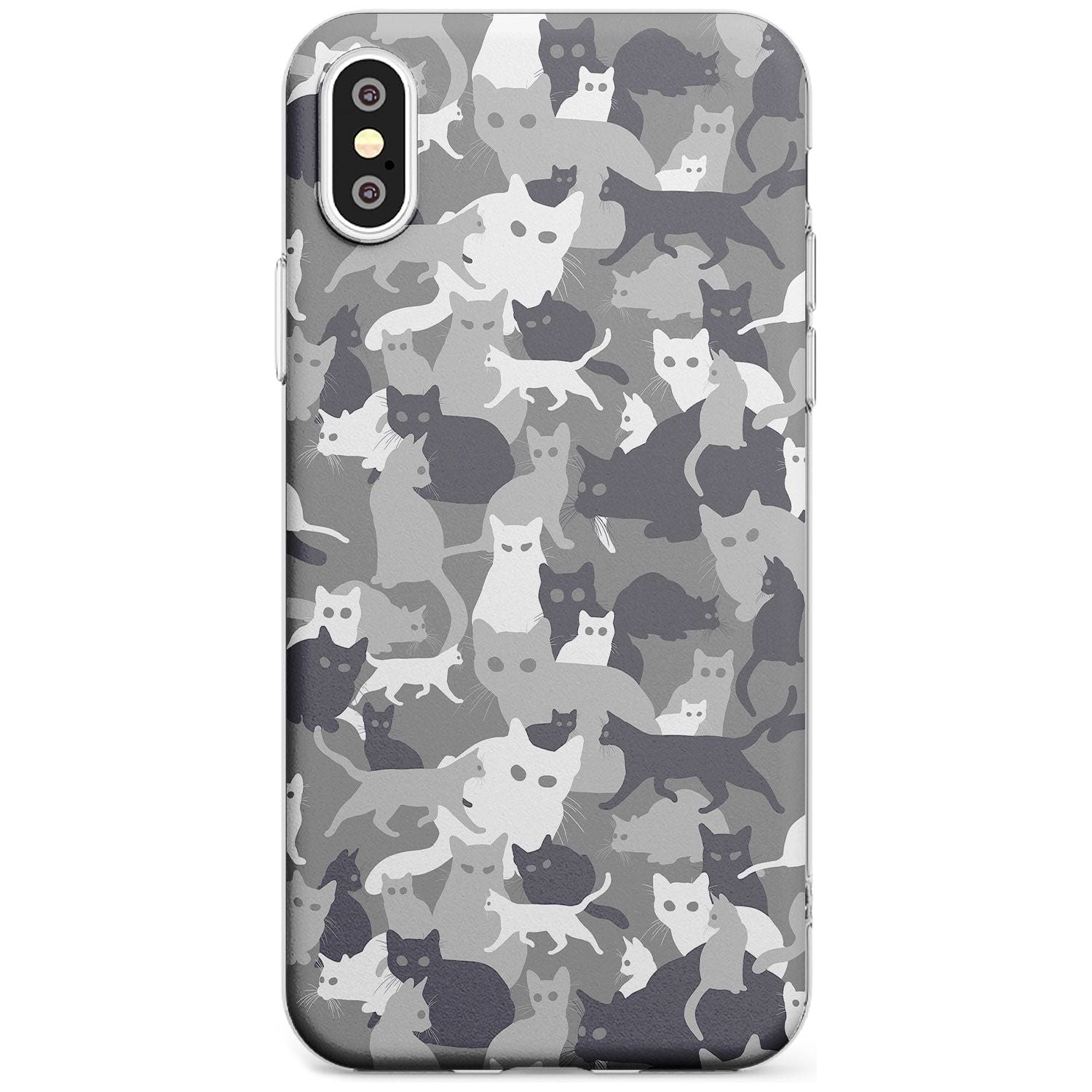 Dark Grey Cat Camouflage Pattern iPhone Case Slim Case Phone Case - Case Warehouse